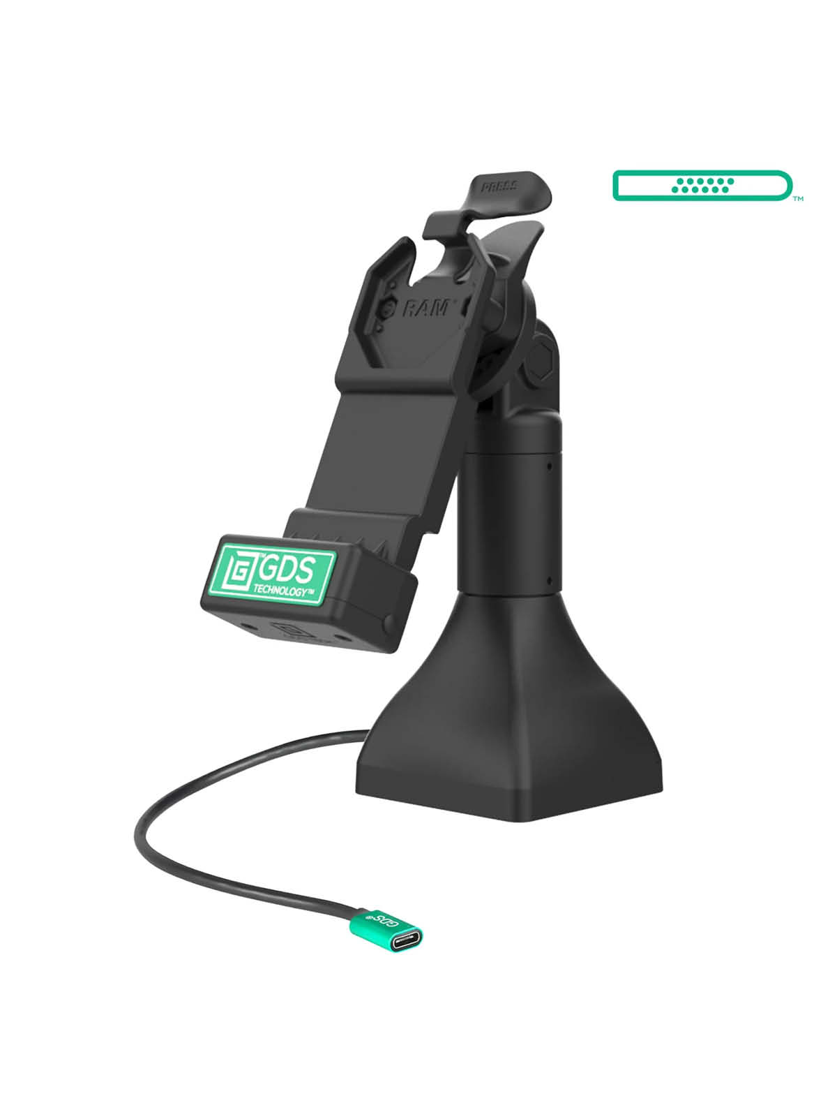 RAM Mounts GDS Uni-Conn Stand-Dockingstation (7 Zoll) - Dreh- & Schwenkbar - USB-C-Anschluss