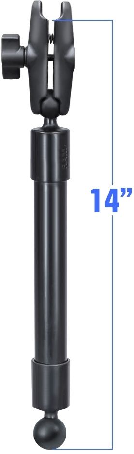 RAM 1" TO 1" BALL EXT POLE  14" LG W ARM