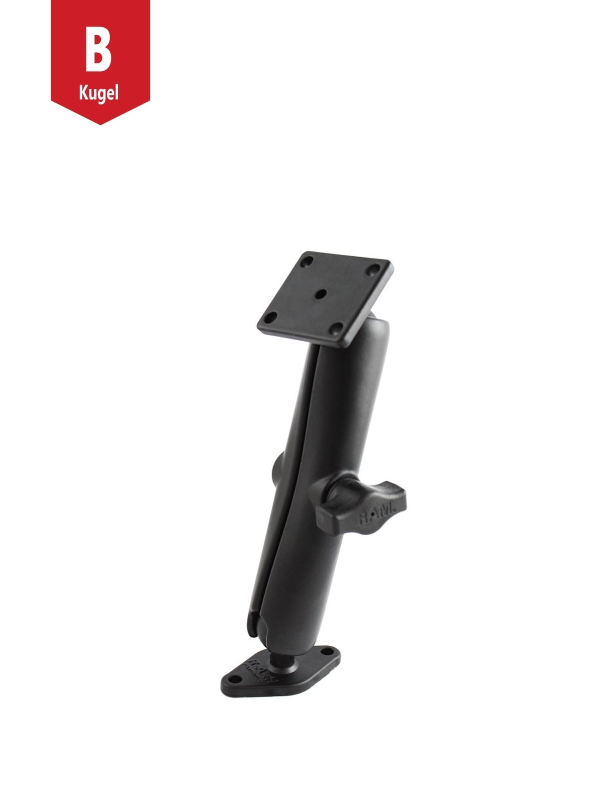 RAM Mounts Aufbau-Set - B-Kugel (1 Zoll) - 1x Diamond (Trapez) Basisplatte (AMPS) - Langer Verbindungsarm (ca. 152,4 mm) - 1x Rechteckige Basisplatte (AMPS)