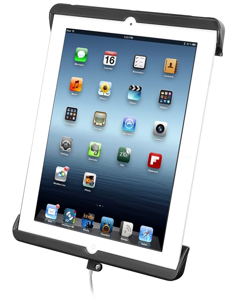 RAM Mounts Tab-Tite Universal Halteschale für Apple iPad 4 mit Lightning-Connector (ohne Schutzhülle) - AMPS-Aufnahme, Schrauben-Set