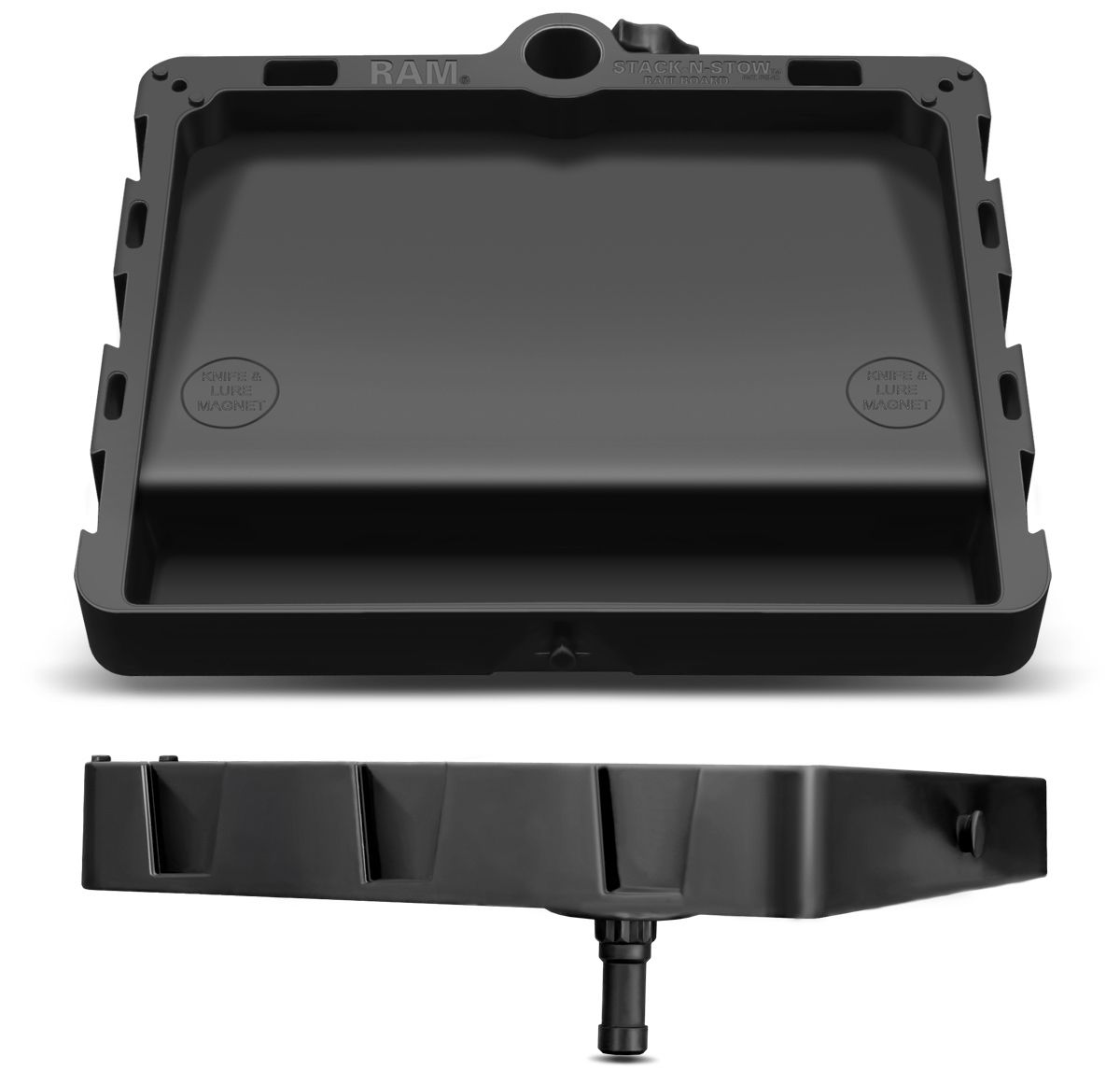 RAM Mounts Verbundstoff Stack-N-Stow Ablagefach für Angelzubehör - mit Post & Spline Stift (ca. 76 mm), im Polybeutel