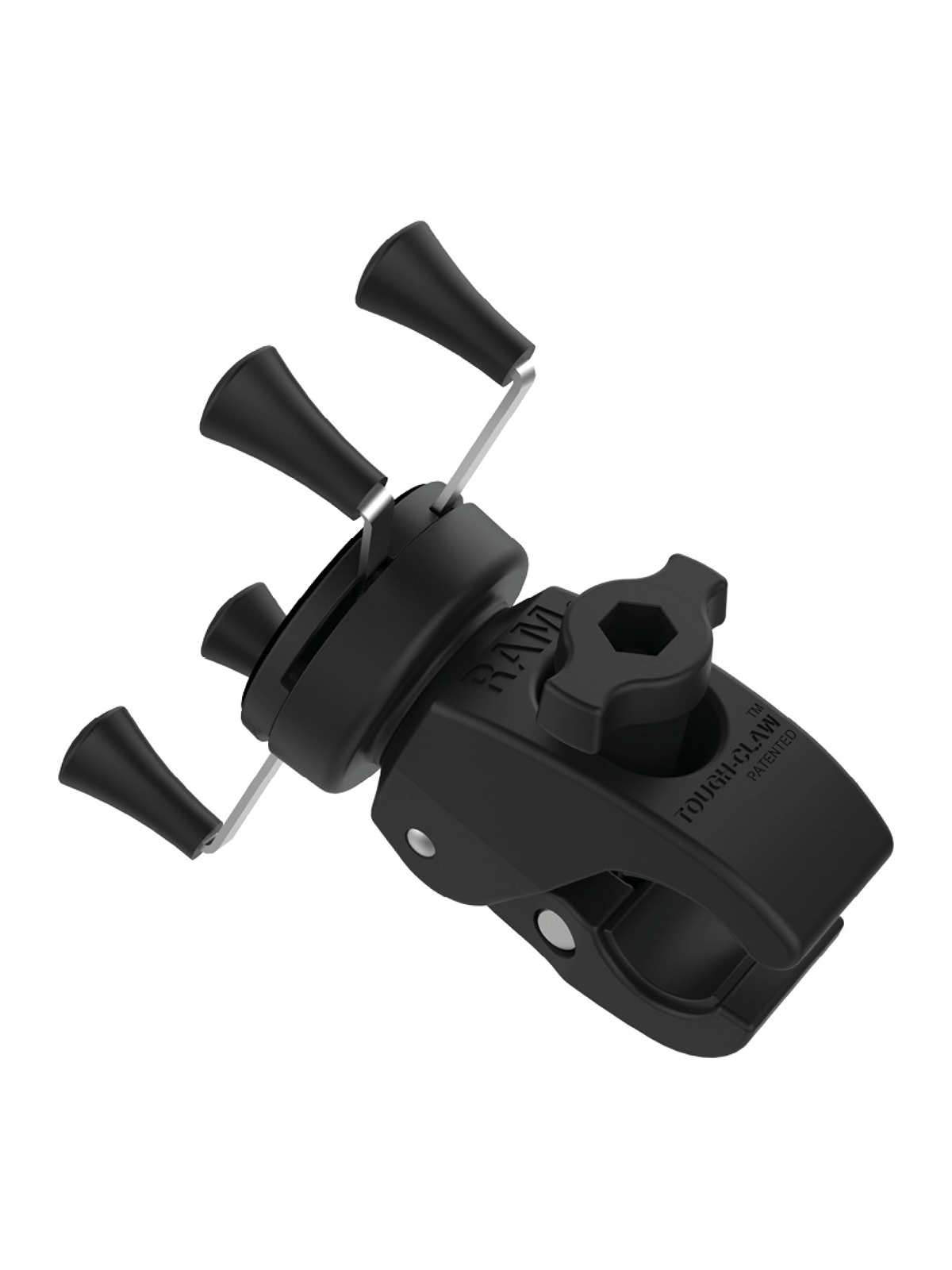 RAM Mounts X-Grip Low Profile Klemm-Halterung für Smartphones - Bis 82,55 mm Breite - Tough-Claw Klein (Durchmesser 15,87 mm bis 28,95 mm) - Direktanbindung