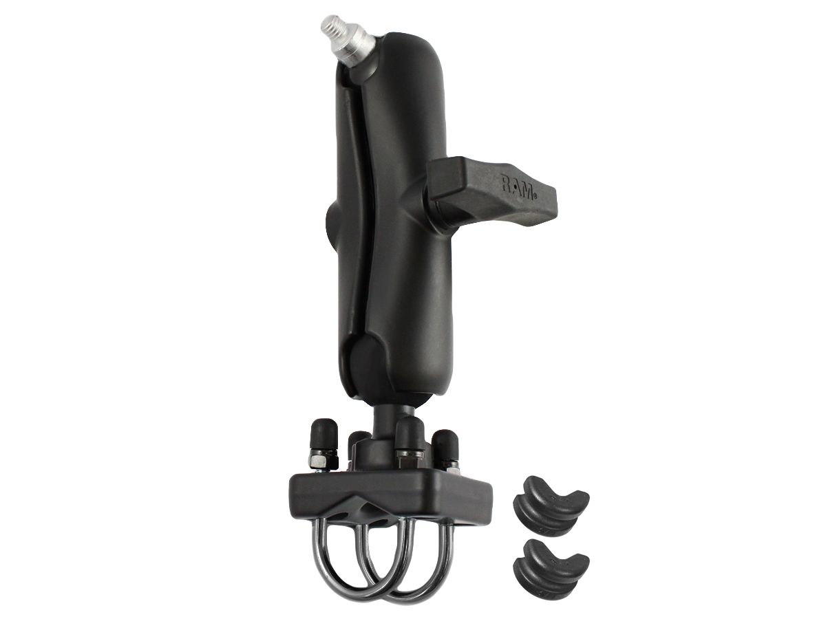 RAM Mounts Set für Lenker/Rohre mit 3/8"-16 Gewindestift - Doppel-Klemmschelle, C-Kugel (1,5 Zoll), im Polybeutel