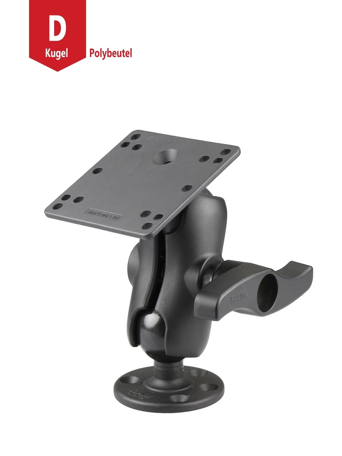 RAM MOUNT W 246 & 202 PLATE LARGE KNOB