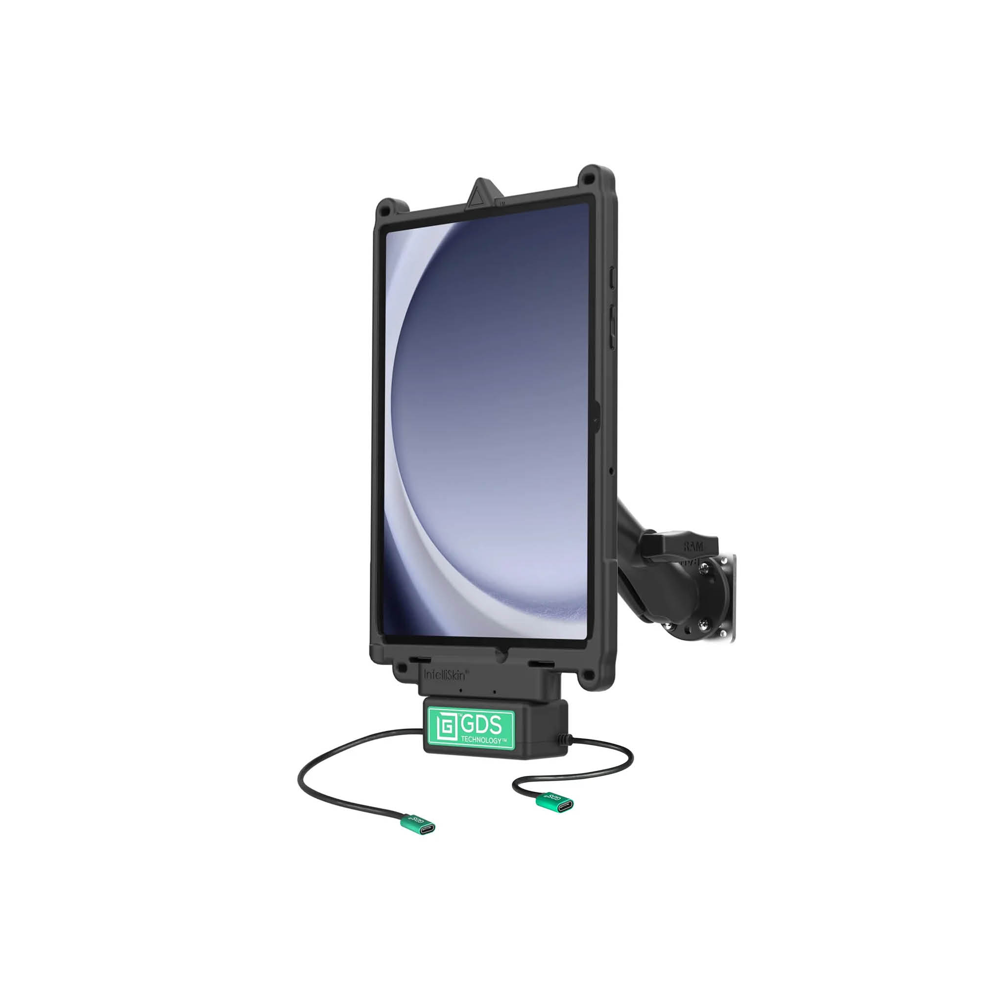 RAM Mounts GDS Uni-Conn Fahrzeug-Kit für Samsung Galaxy Tab A9+ - USB-C Strom- & Daten-Anschluss - C-Kugel (1,5 Zoll)