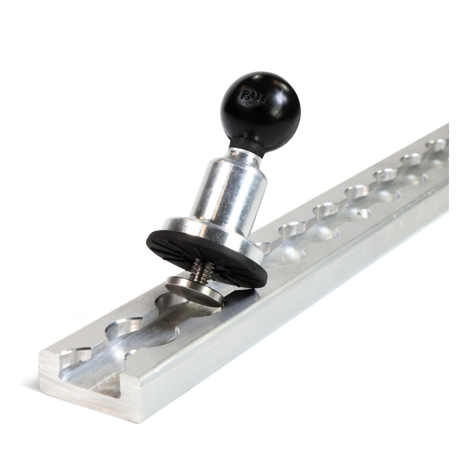 RMG Aluminium-Kugeladapter - Innengewinde 1/4“-20 UNC - Mit Tellerschraube 18 mm Durchmesser & U-Scheibe - 35 mm Außendurchmesser - 8,4 mm Innendurchmesser - Stärke 1,5 mm - B-Kugel (1 Zoll)