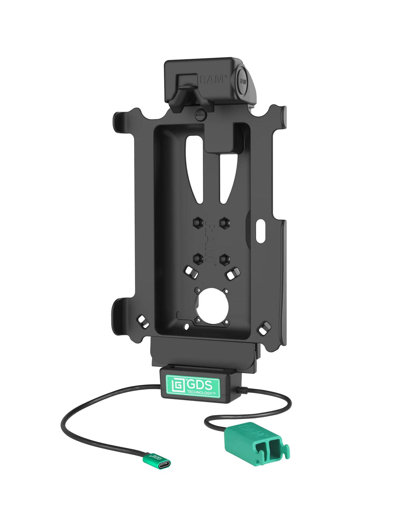 RAM Mounts GDS Tough-Dock Halteschale (Schnappverschluss) für Samsung Tab Active4 Pro & Active5 Pro - in IntelliSkin Schutzhülle - USB-C & Dual USB-A-Anschluss