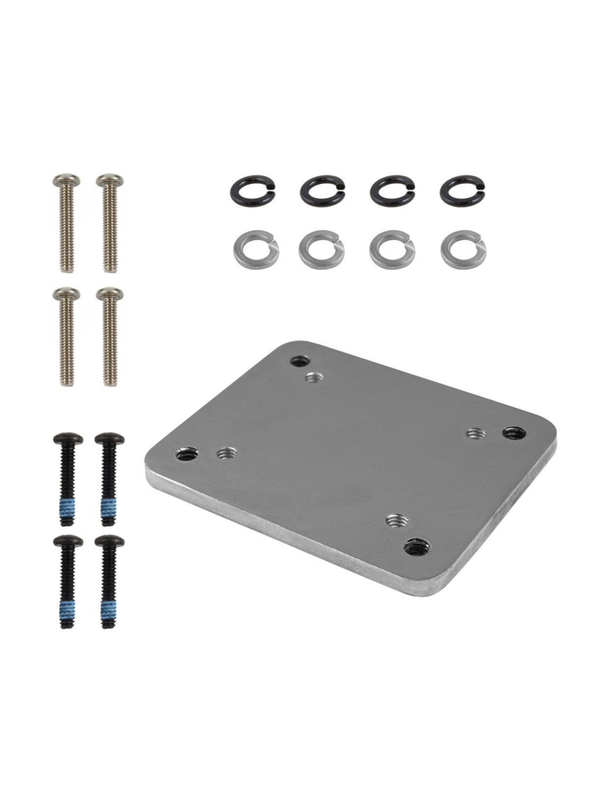 RAM Mounts Stahlverstärkungsplatte - 53,34 x 66,04 mm - 4-Loch AMPS & 4-Loch 2 x 2,5 Zoll - inkl. Schrauben-Set