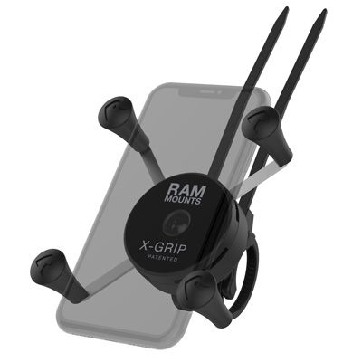 RAM Mounts X-Grip Lenker-Halterung für Smartphones bis 82,5 mm Breite - Zip-Basis (Verbundstoff)