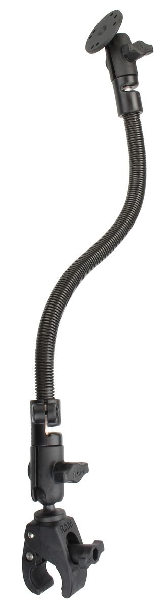 RAM Mounts Tough-Claw Tele-Set - B-Kugel (1 Zoll), Tough-Claw klein (Durchmesser 15,9-29,0 mm), flexibler Stab (ca. 455 mm), runde Basisplatte (AMPS)