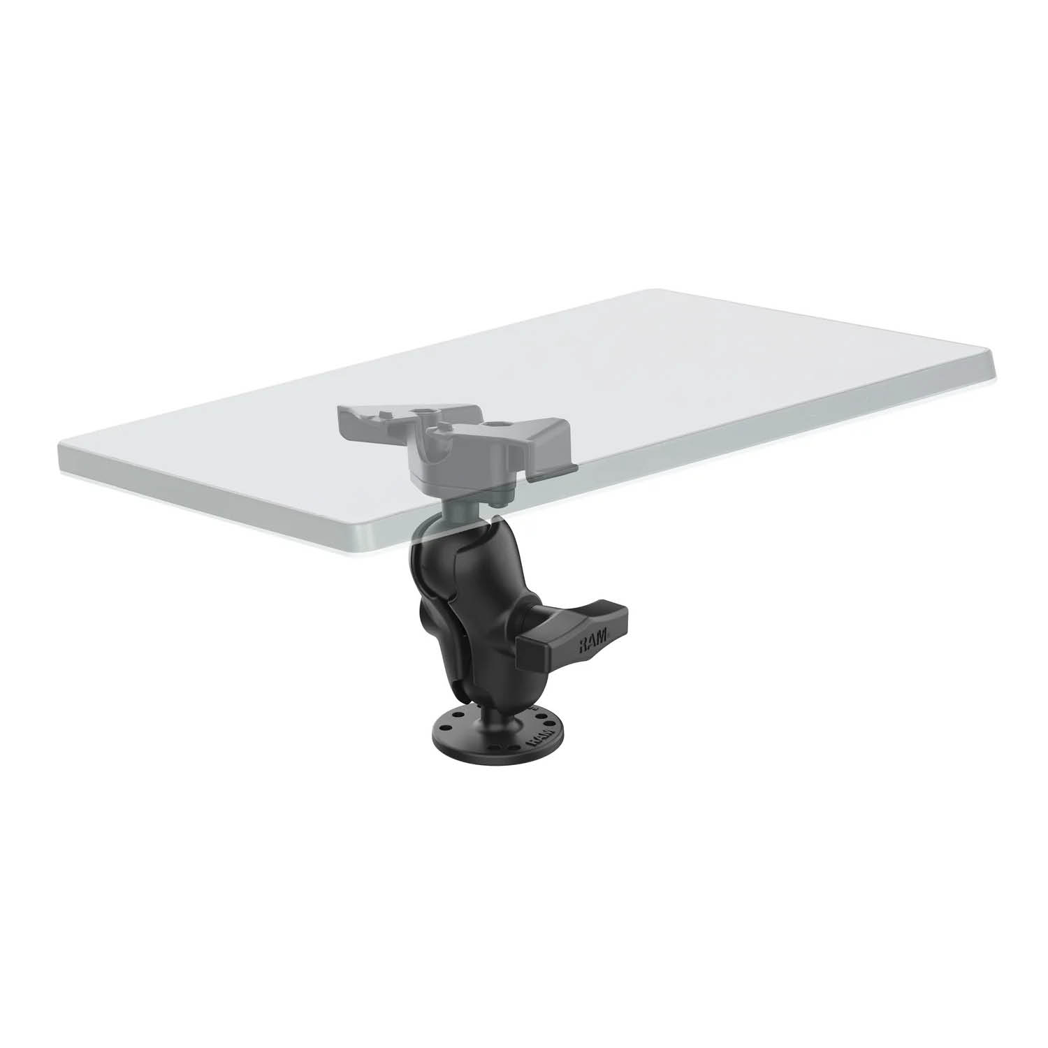 RAM Mounts Aufbauhalterung für Starlink Mini - C-Kugel (1,5 Zoll), kurzer Verbindungsarm, 4-Loch AMPS
