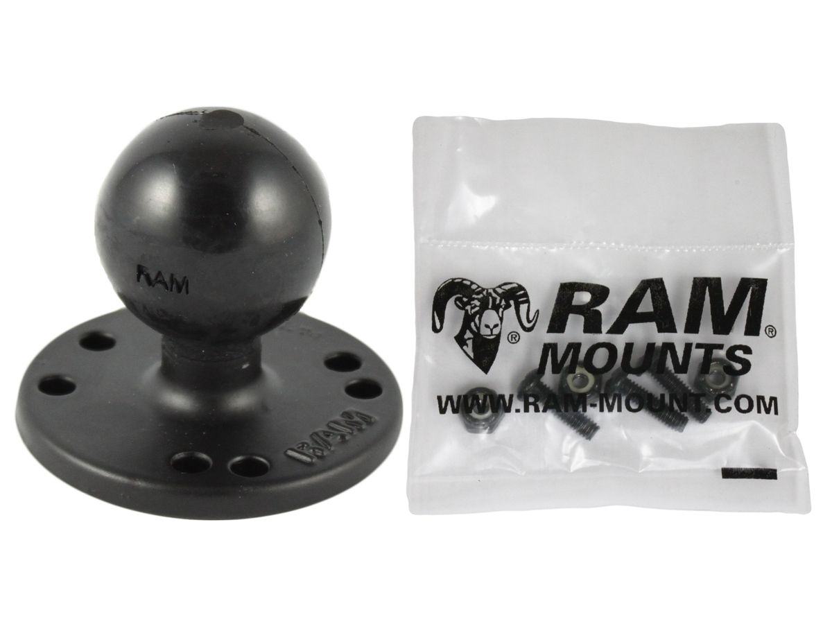 RAM Mounts runde Basisplatte (AMPS) für Garmin Echo 200/500 - C-Kugel (1,5 Zoll), Schrauben-Set, im Polybeutel