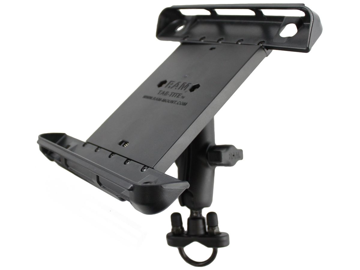 RAM Mounts Lenker-/Rohr-Halterung 10 Zoll Tablets - B-Kugel (1 Zoll), Rohr-Klemme, mittlerer Verbindungsarm, Tab-Tite Halteschale
