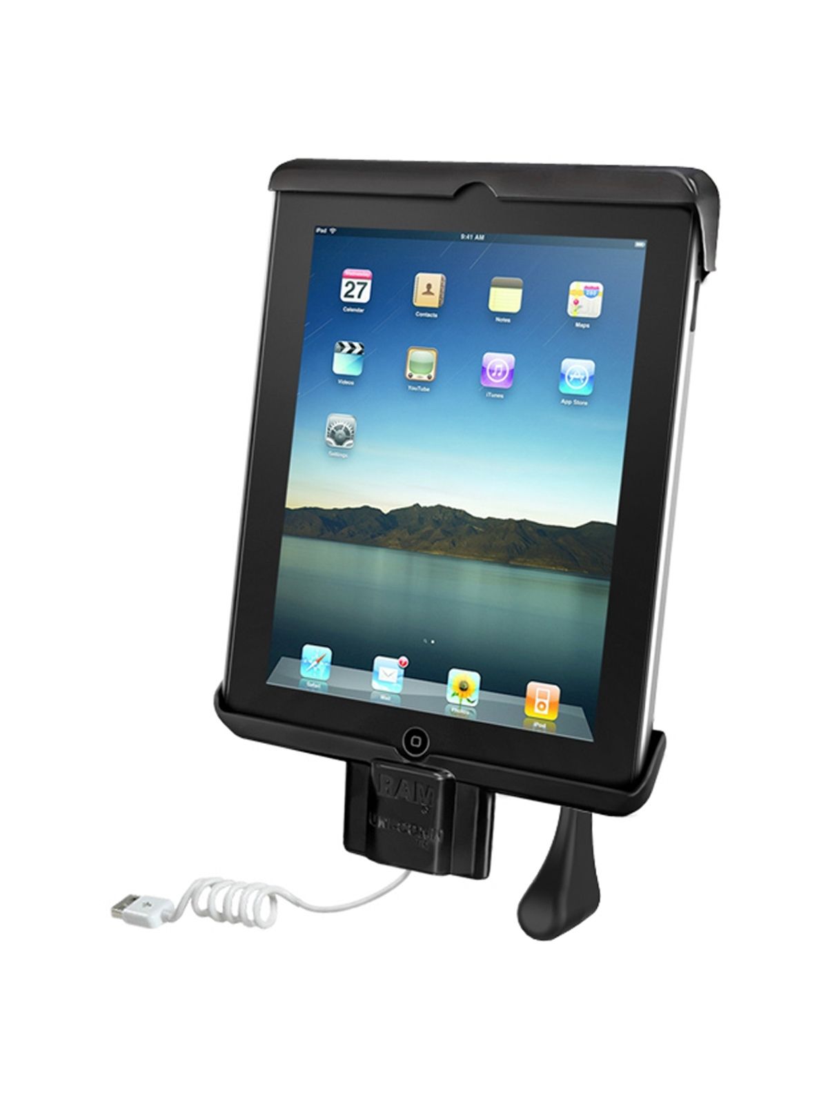 RAM Mounts Tab-Lock (abschließbar) Universal Halteschale für Apple iPad 2 & 3 inkl. Sync-Vorrichtung (ohne Schutzhüllen) - AMPS-Aufnahme, Schrauben-Set