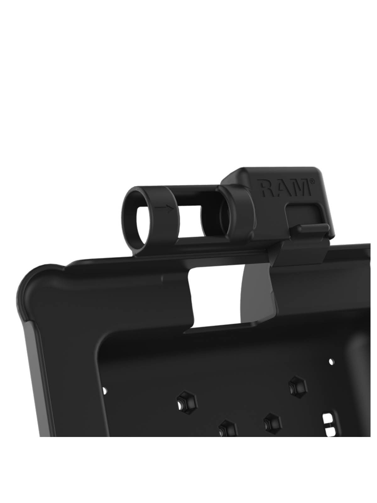 RAM Mounts Form-Fit Halteschale (Schnappverschluss) für Zebra ET5x (10.1“) Serie -  Mit Rugged Boot - 5.5mm DC-Anschluss 