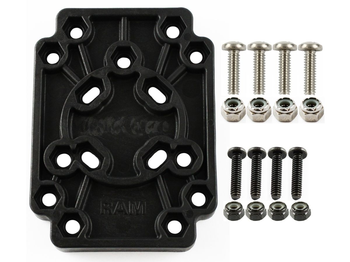Have something that you want to connect to a RAM MOUNT? Worried about hole patterns and compatibility? Well, here's your ticket to worry free mounting of almost anything. The Adapt-To-RAM™ mounting plate - RAP-356U - is a slim and simple adaptor plate wit