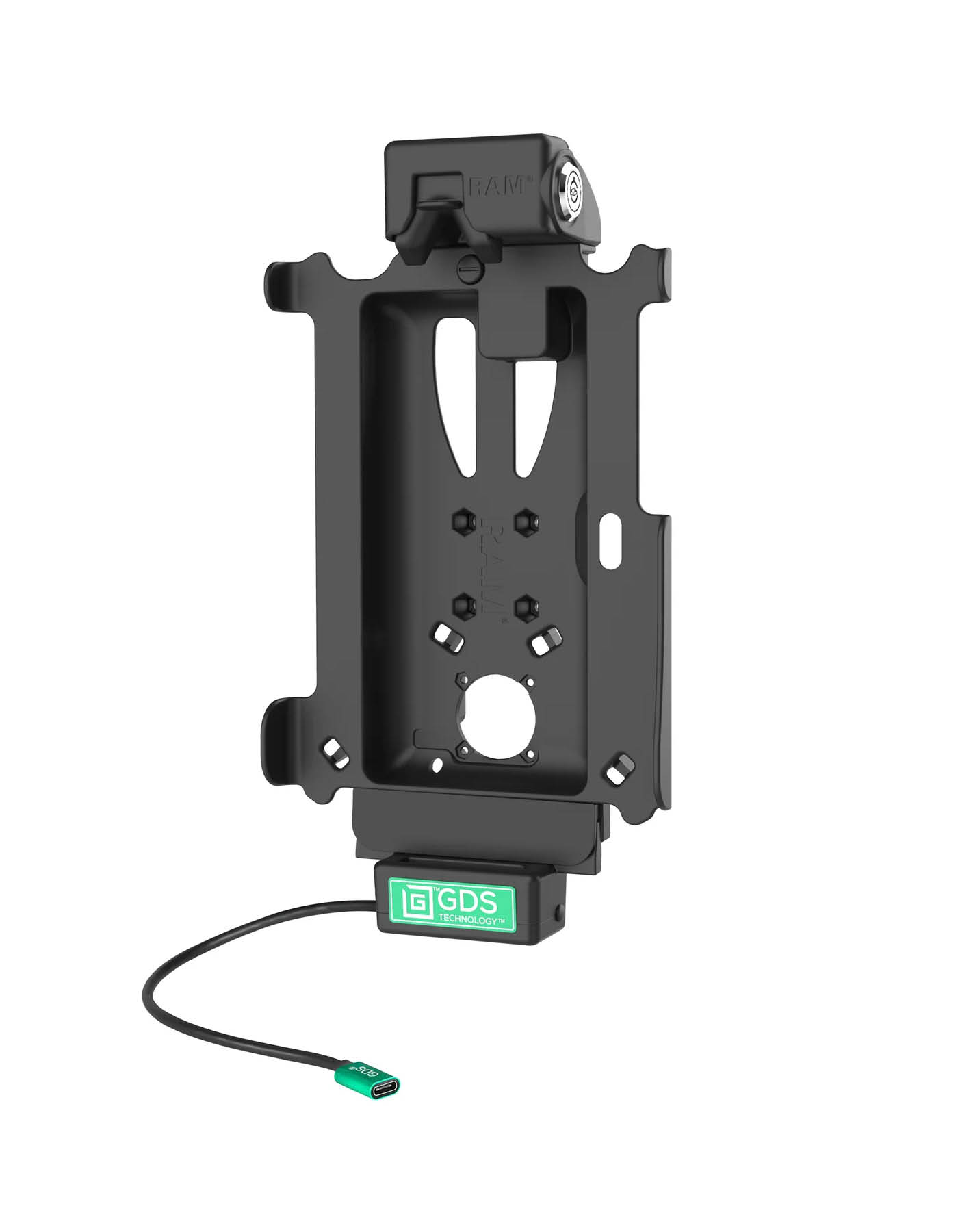RAM Mounts GDS Tough-Dock Halteschale (Schlüsselverriegelung) für Samsung Tab Active4 Pro & Active5 Pro - in IntelliSkin Next Gen Schutzhülle - USB-C-Anschluss