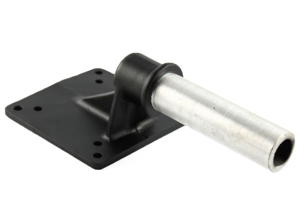 The RAM-D-246PU includes a square VESA with two holes in each corner; one set of holes are at 75mm centers and the second is at 100mm centers. The VESA plate is connected to a male 1" diameter pipe post.Material:Powder Coated Marine Grade AluminumNot