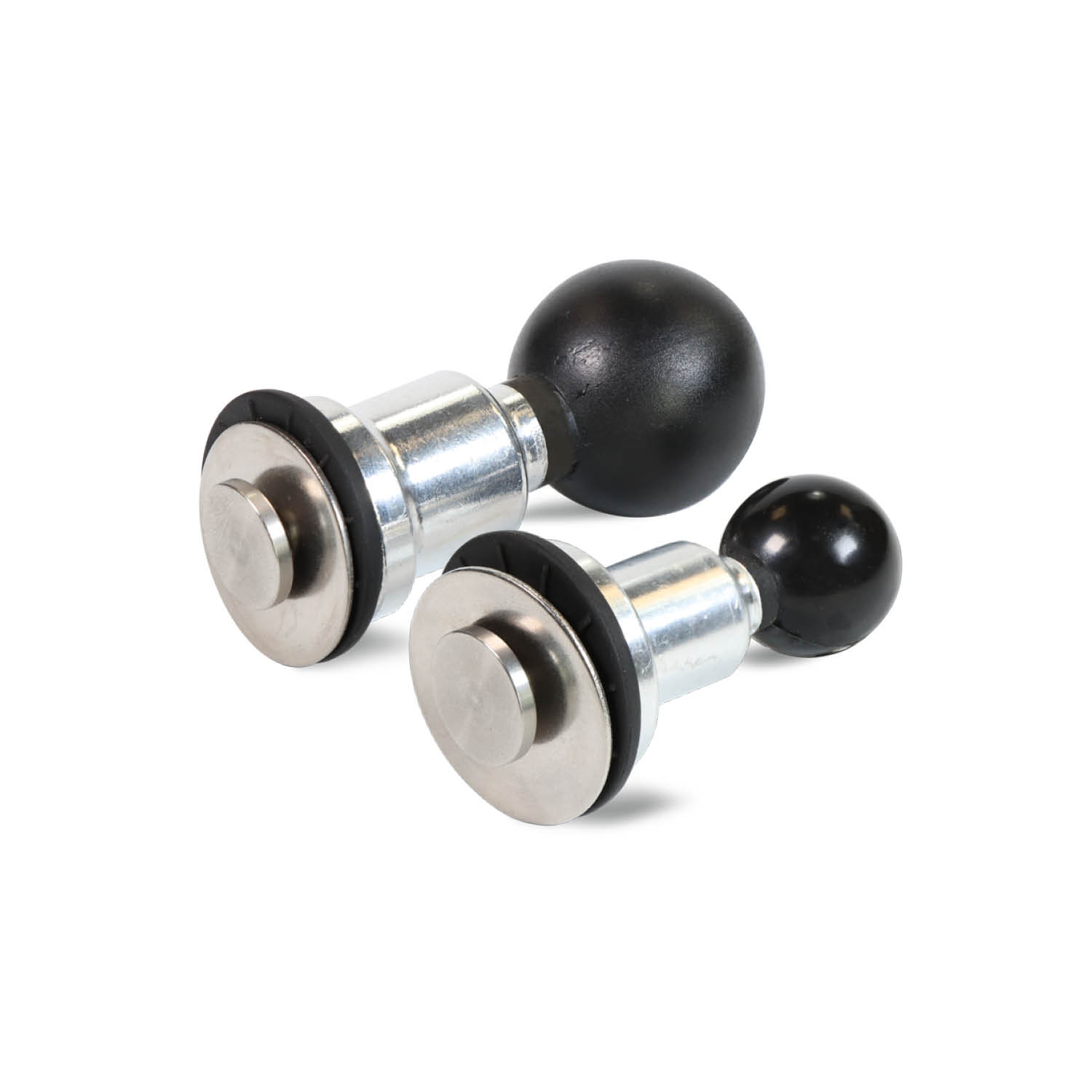 RMG Aluminium-Kugeladapter - Innengewinde 1/4“-20 UNC - Mit Tellerschraube 18 mm Durchmesser & U-Scheibe - 35 mm Außendurchmesser - 8,4 mm Innendurchmesser - Stärke 1,5 mm - B-Kugel (1 Zoll)