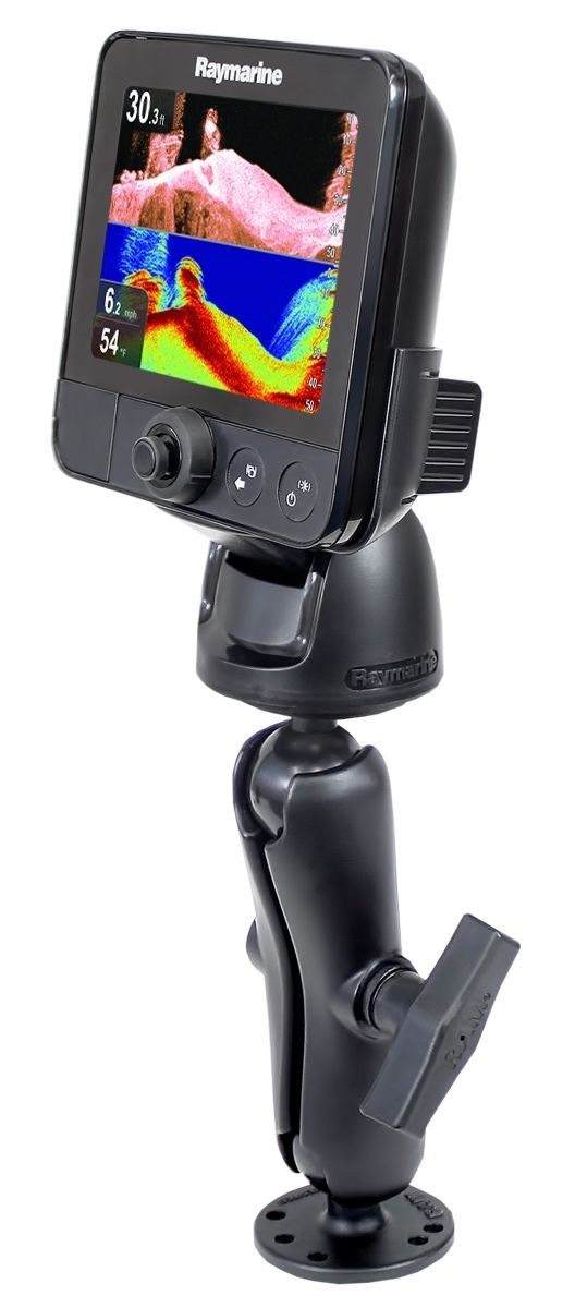 RAM Mounts Marine Aufbau-Halterung für Raymarine Dragonfly - mit runder Basisplatte (AMPS), C-Kugel (1,5 Zoll)