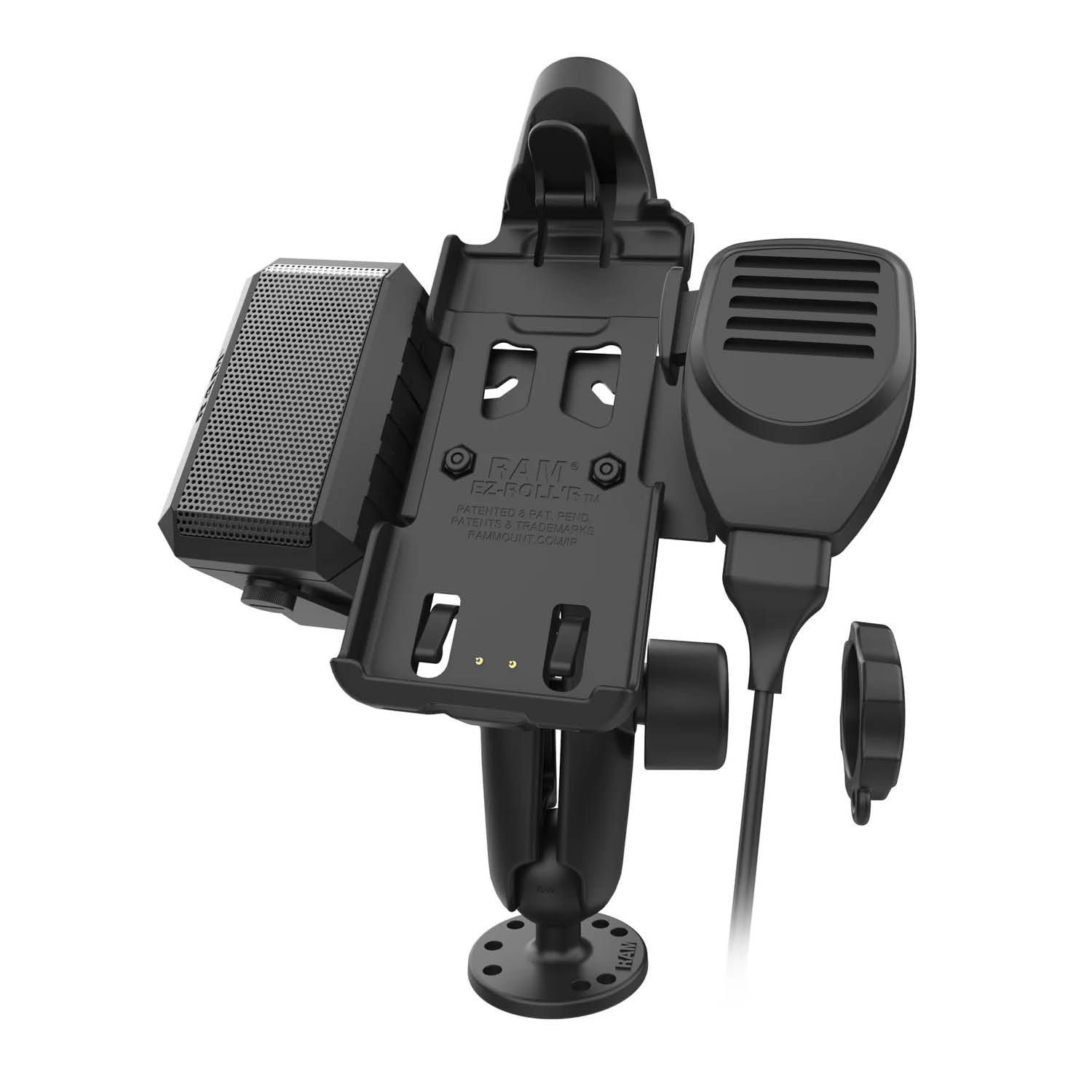 RAM Mounts Aufbauhalterung Sonim XP Pro mit Lautsprecher &bMikrofon - C-Kugel (1,5 Zoll), abschließbar, USB-A, 4-Loch AMPS