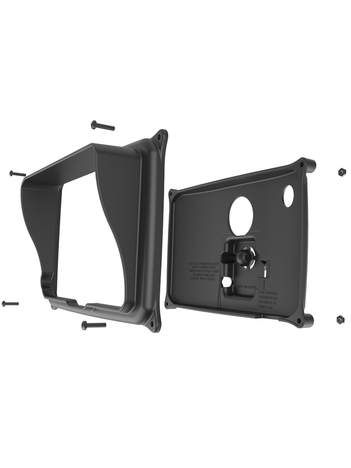 RAM Mounts Sicherheitsgehäuse für Garmin Dezl 770LMTHD (ohne Schutzhüllen) - Diamond-Anbindung (Trapez), Schrauben-Set, im Polybeutel