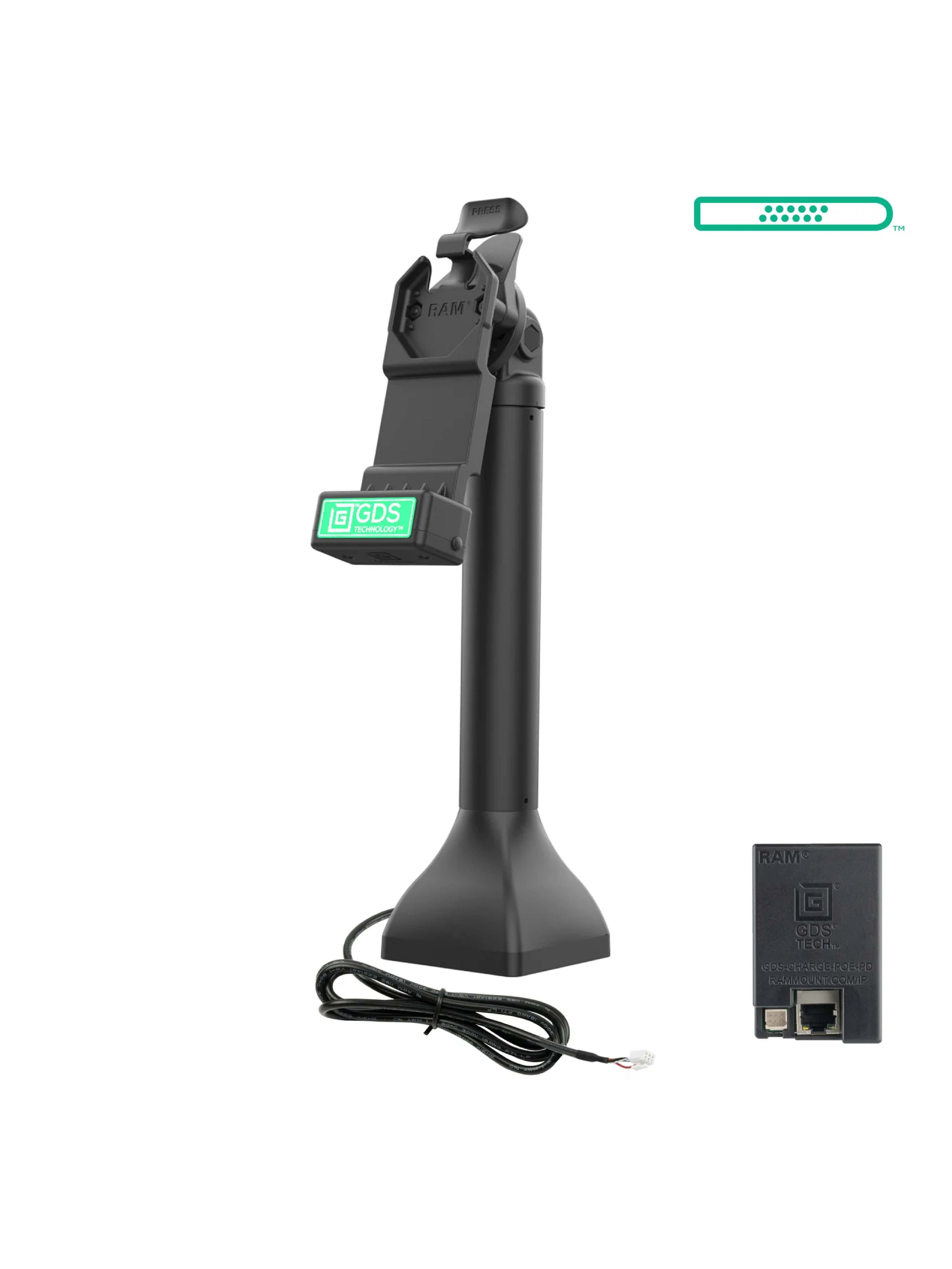 RAM Mounts GDS Uni-Conn Stand-Dockingstation (14 Zoll) - Dreh- & Schwenkbar - RJ45-Anschluss - PoE (Power over Ethernet)