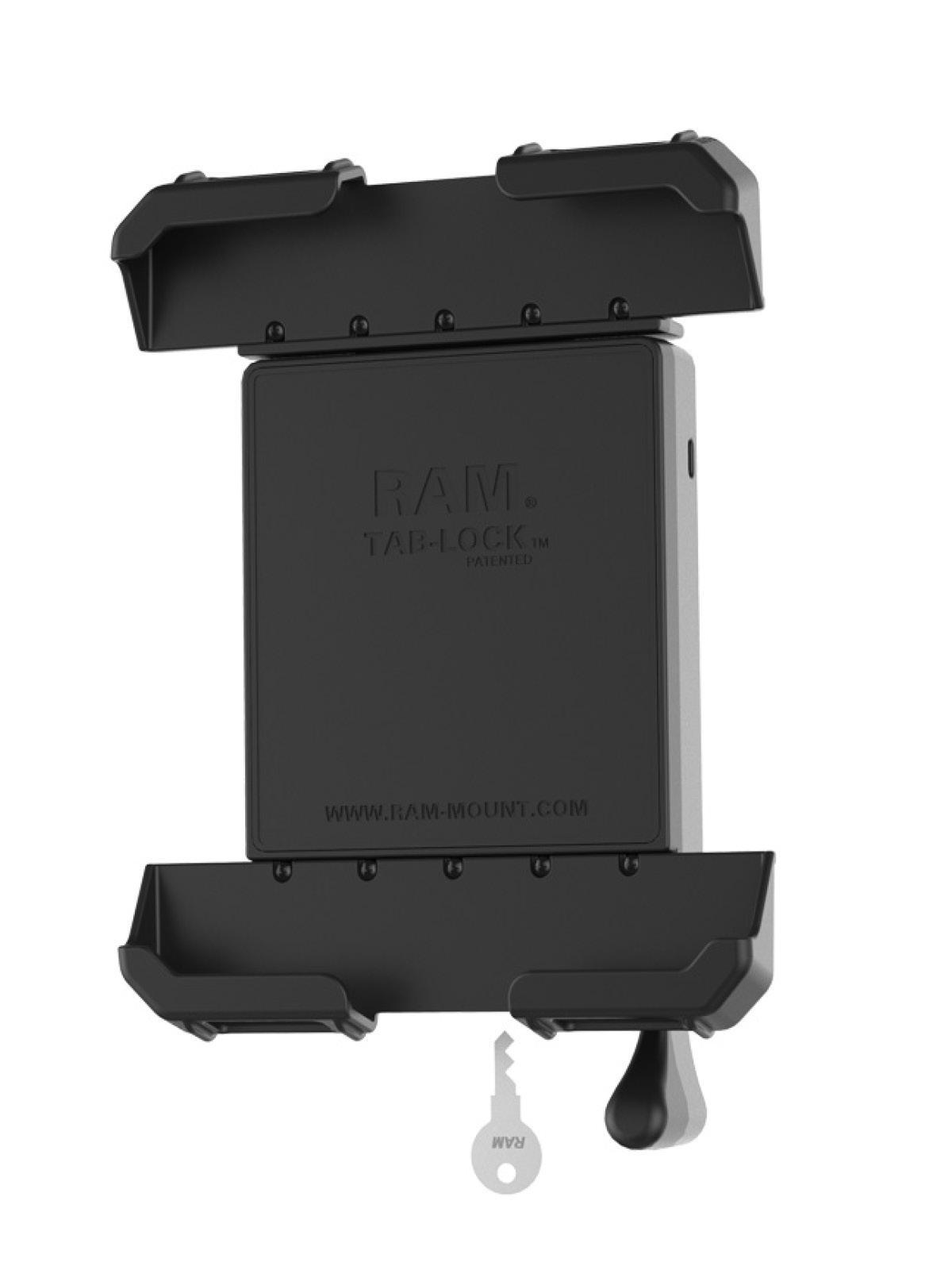 RAM Mounts Tab-Lock (abschließbar) Universal Halteschale für 10-10.5 Zoll Tablets (mit/ohne Schutzhüllen) - AMPS-Aufnahme, Schrauben-Set