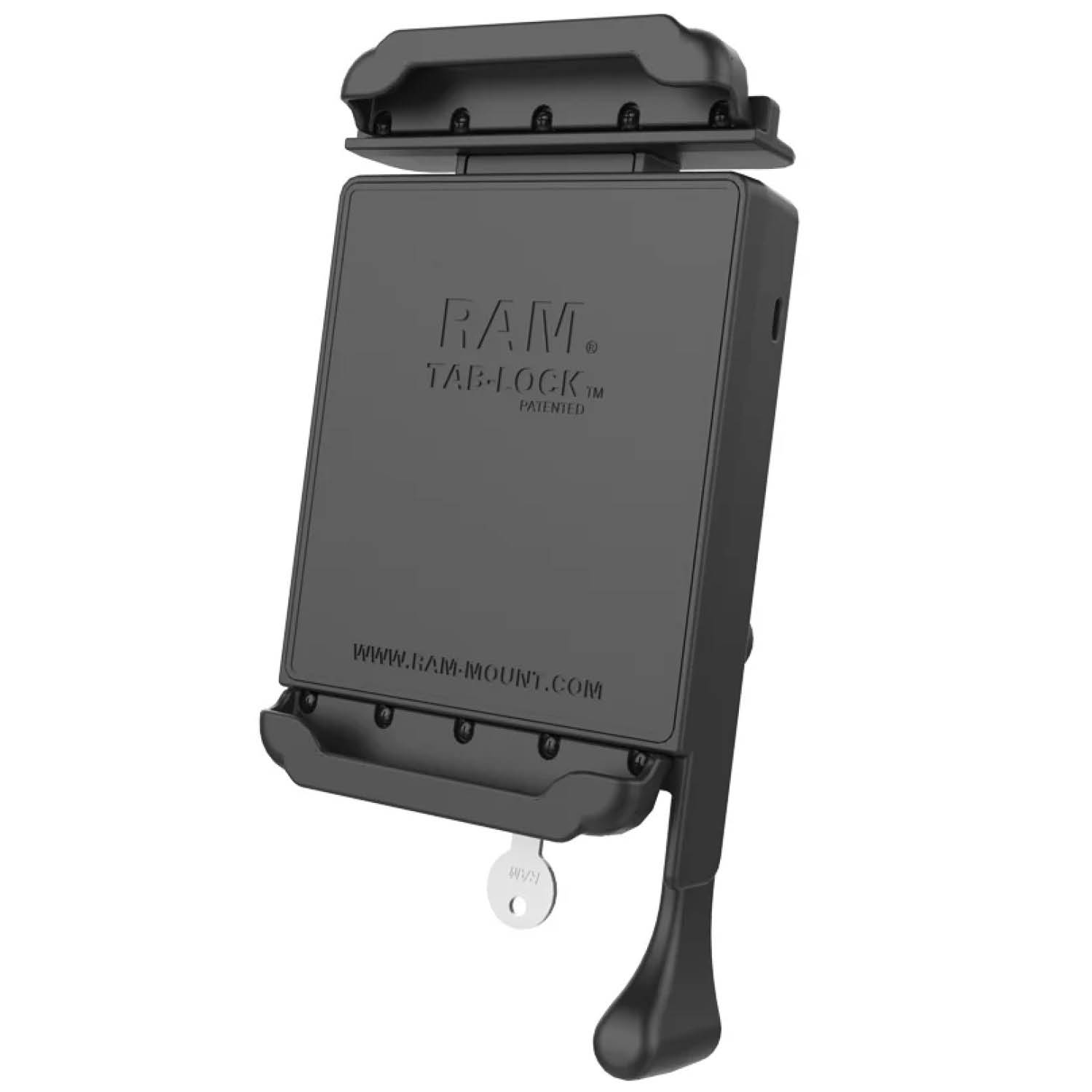 RAM Mounts Tab-Lock (abschließbar) Universal Halteschale für bis zu 7 Zoll Tablets - AMPS-Aufnahme, Schrauben-Set