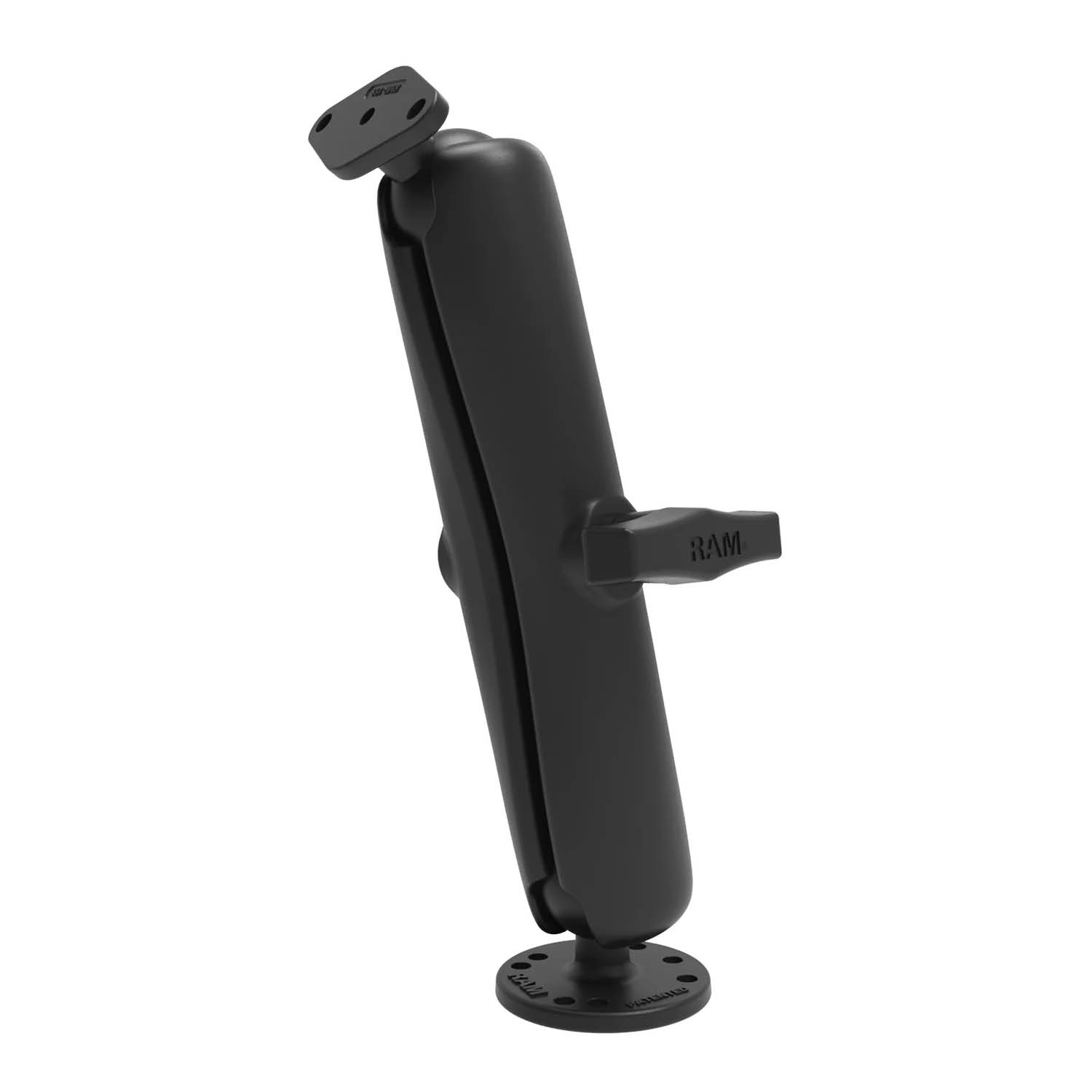 RAM Mounts Aufbau-Set - C-Kugel (1,5 Zoll), runde Basisplatte (4-Loch AMPS), langer Verbindungsarm, Diamond-Basisplatte (Trapez, 2-Loch AMPS)