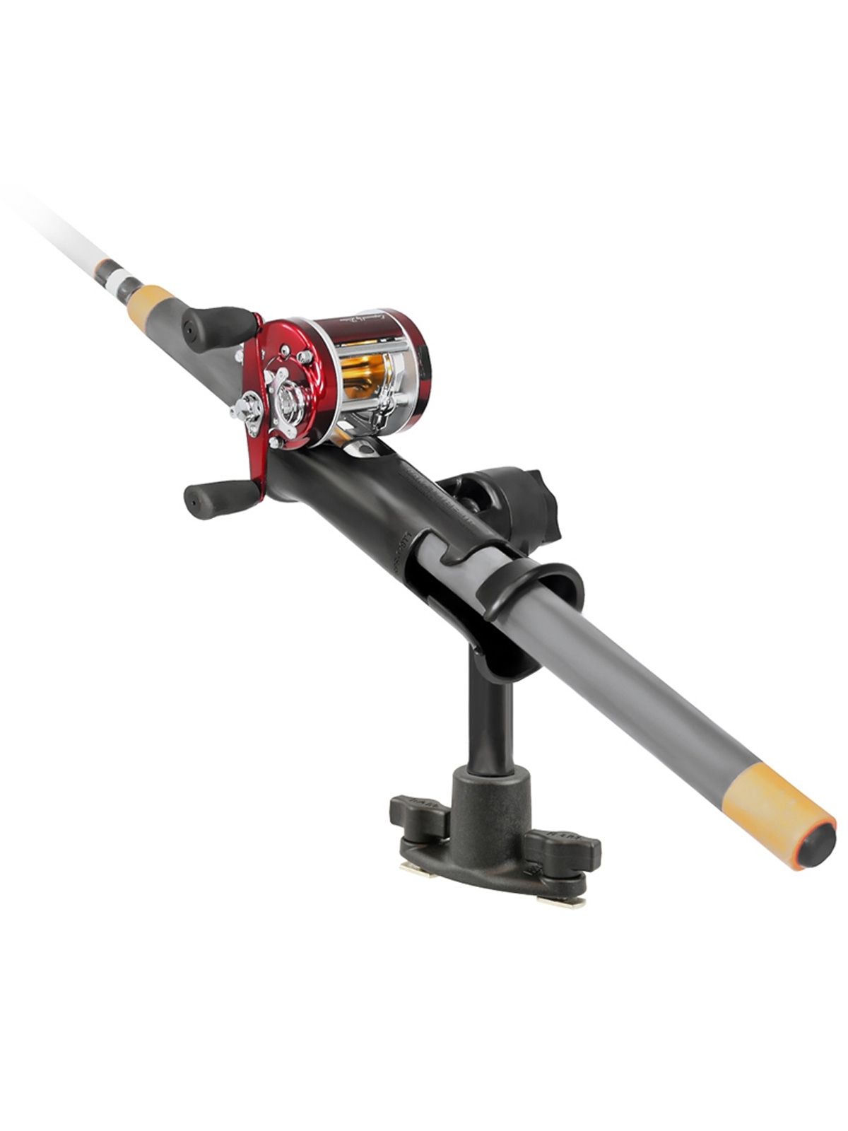 RAM Mounts Tube Jr. Angelruten-Halterung mit Doppel-T-Slot für Track-Systeme - Verbundstoff, Spline-Post ca. 150 mm, Ratchet-System