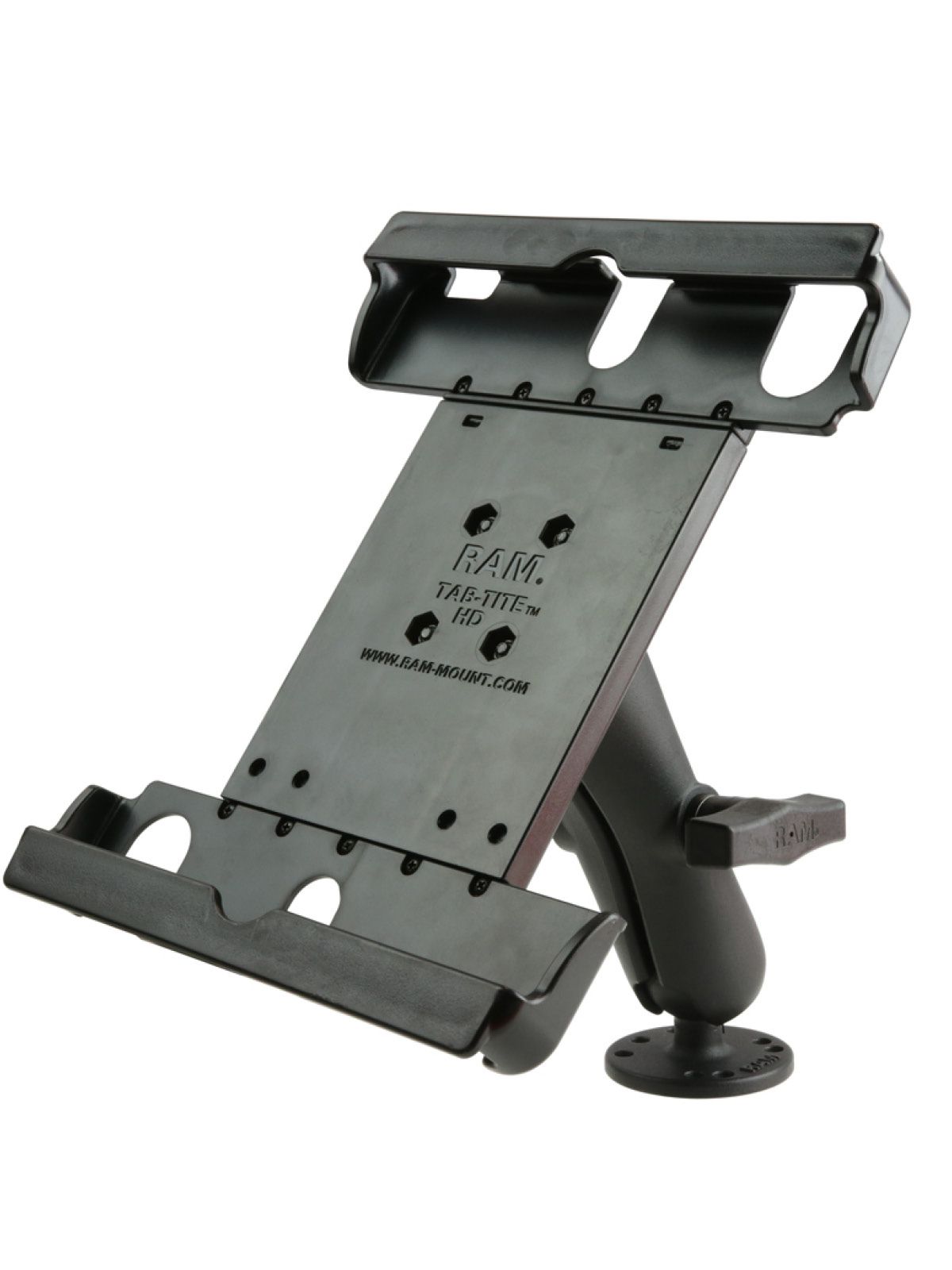 RAM Mounts Universal Tab-Tite Aufbau-Set für 9-10.5 Zoll Tablets - mit runder Basisplatte (AMPS), C-Kugel (1,5 Zoll)