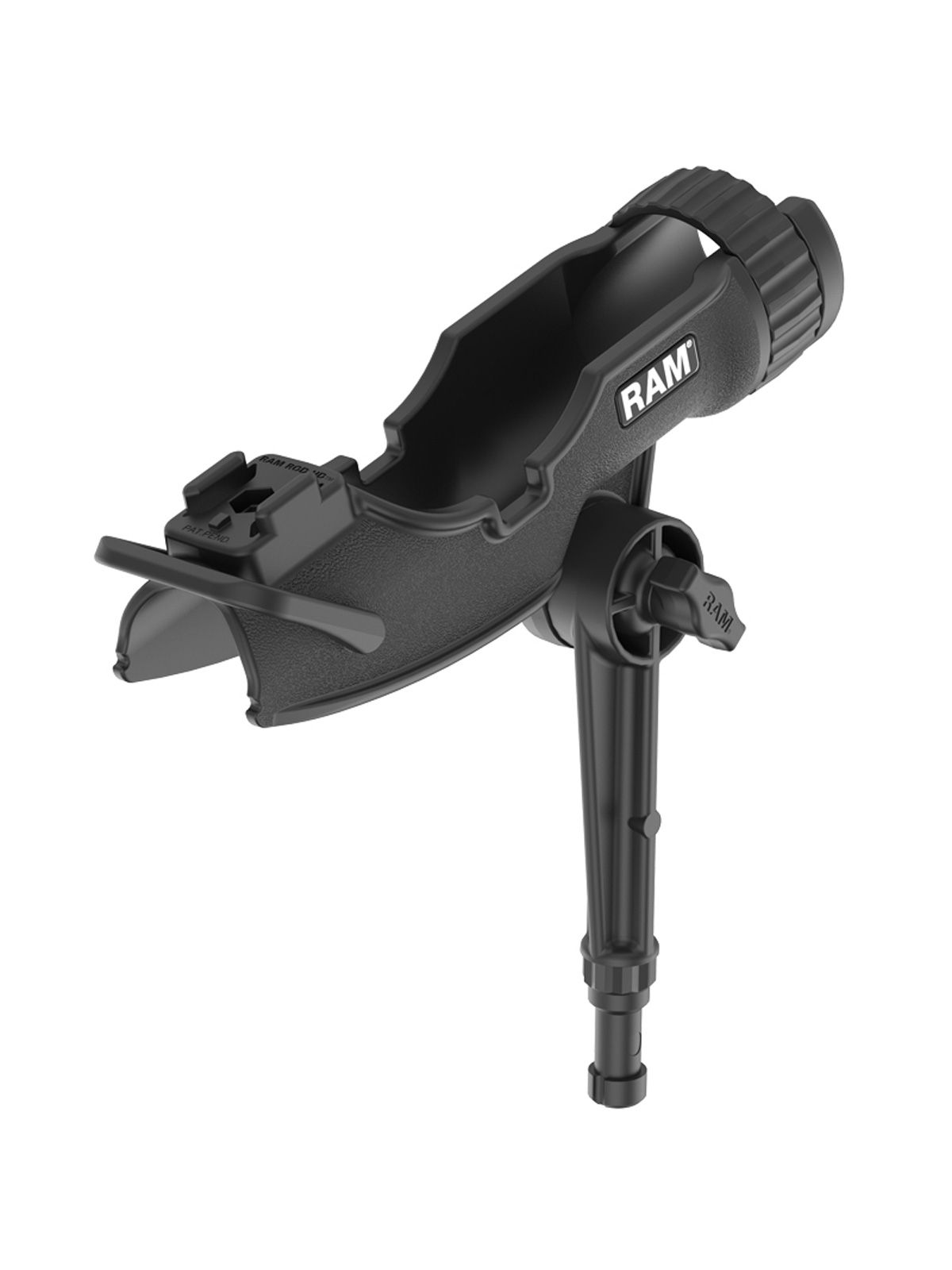 RAM Mounts Verbundstoff-Angelrutenhalter Rod HD mit Spline Post - Spline Post Stift (ca. 150 mm), Ratchet-System