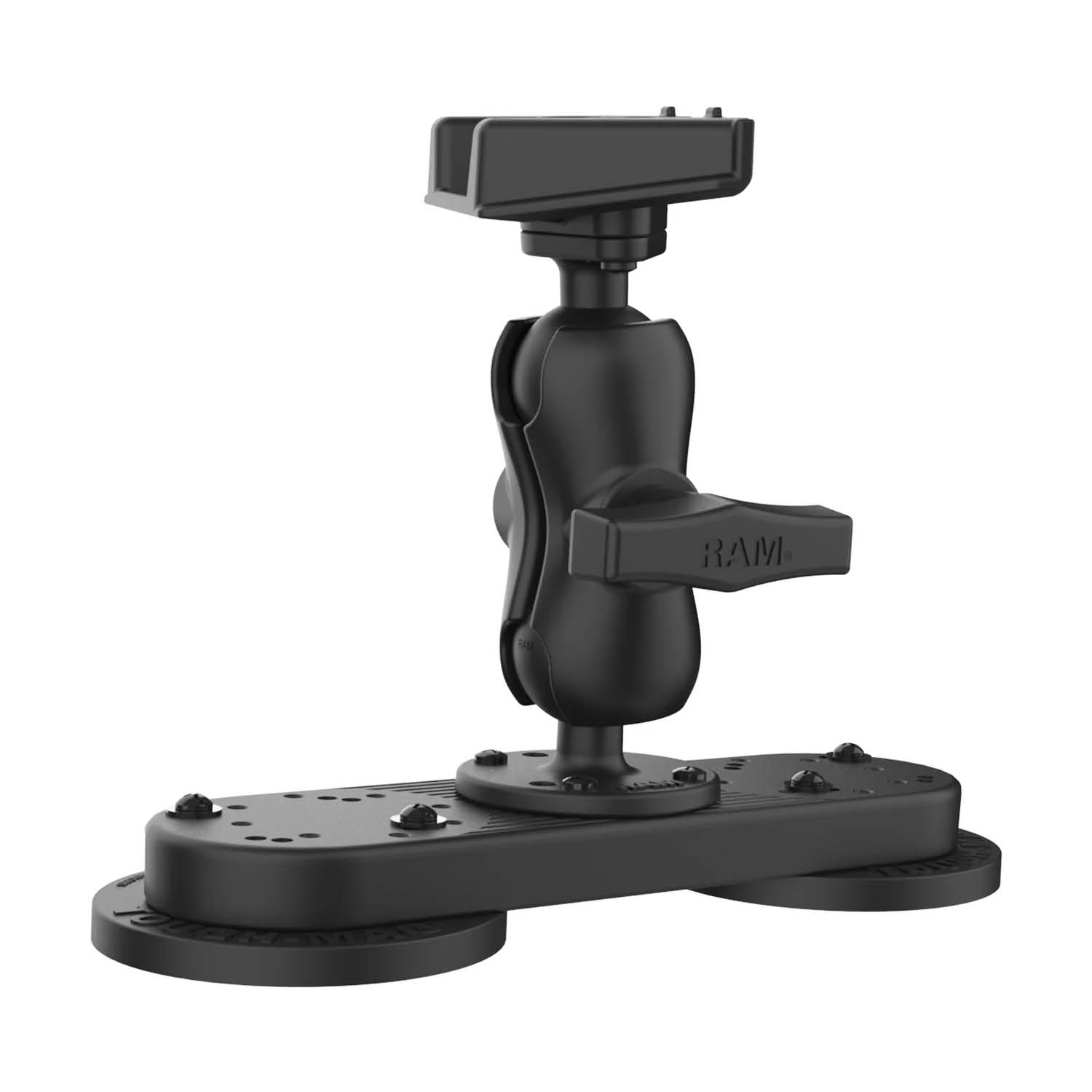 RAM Mounts Tough-Mag Doppel-Magnet-Halterung für Starlink Mini - C-Kugel (1,5 Zoll), kurzer Verbindungsarm