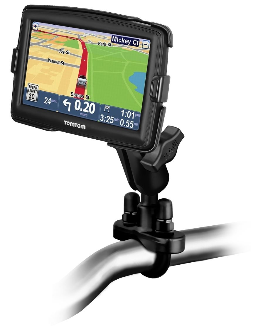 RAM Mounts Lenker-Halterung TomTom XXL - B-Kugel (1 Zoll), Rohr-Klemme, mittlerer Verbindungsarm