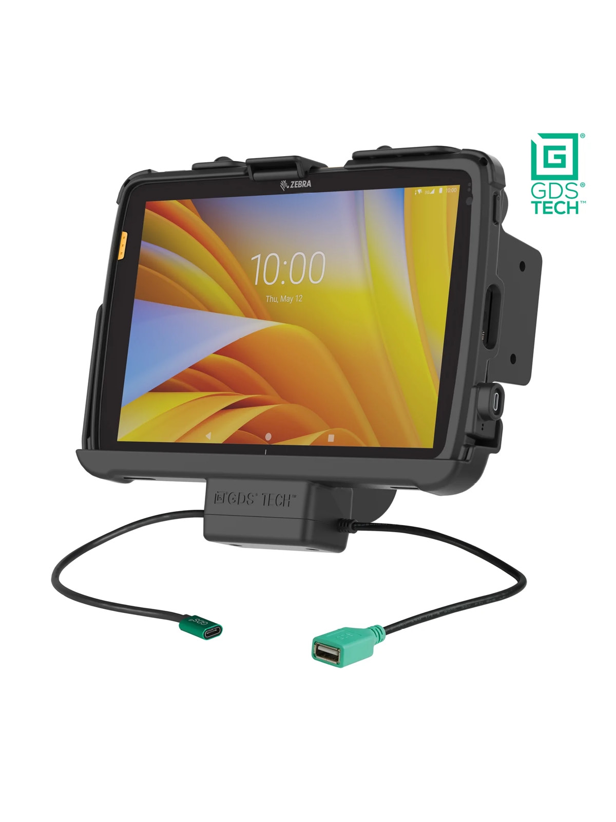 RAM Mounts GDS Tough-Dock Zebra ET4x 10 Zoll Tablet in IntelliSkin-Lade-/Schutzhüllen - USB-C, USB-A, 60 W Ausgang, AMPS-/VESA-Aufnahme
