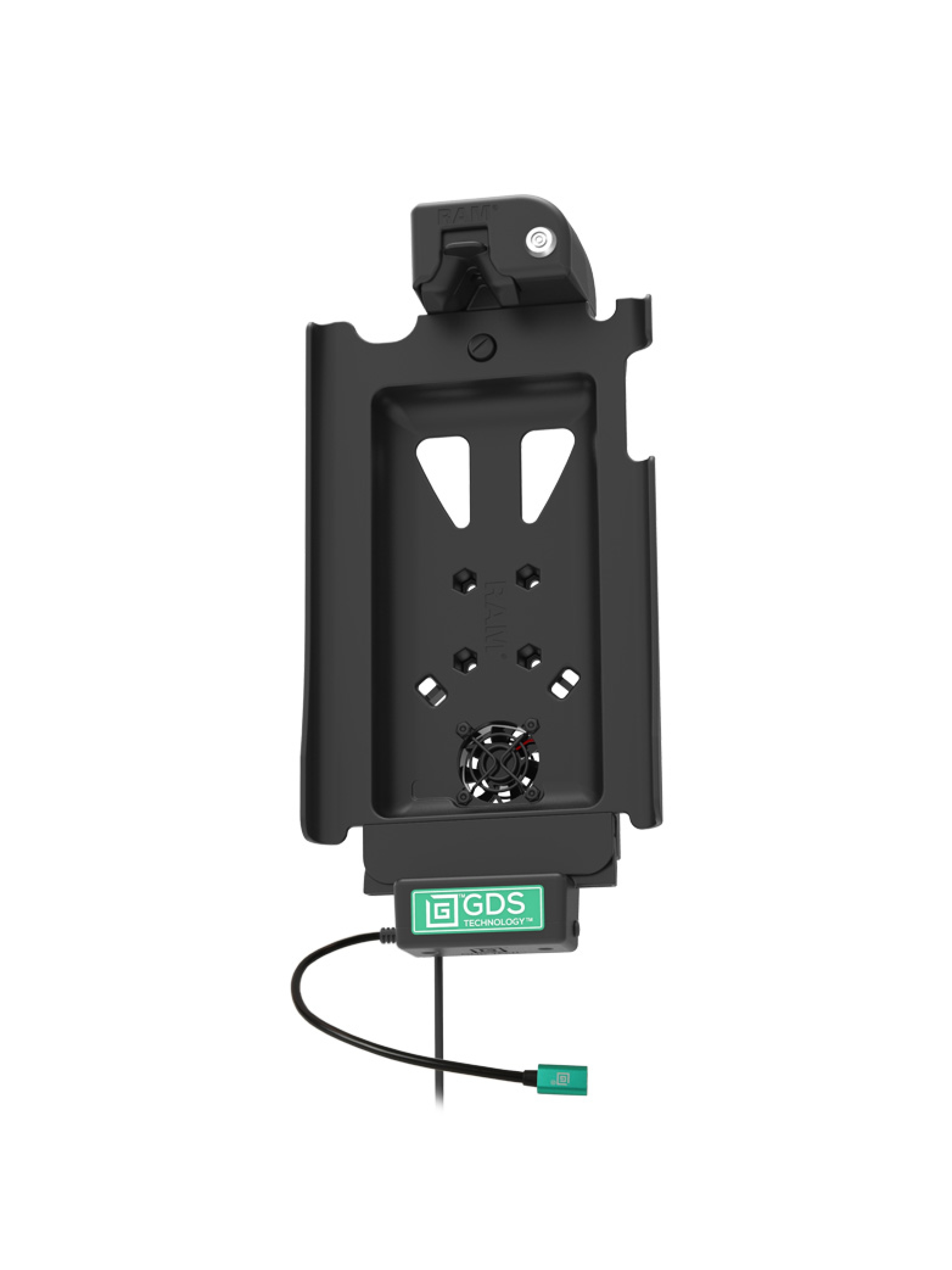 RAM Mounts GDS Cool-Dock Holder (Key-Locking) for Samsung Tab A 10.1 - in IntelliSkin Next Gen Protective Sleeve - With Fan - USB-C Power Supply