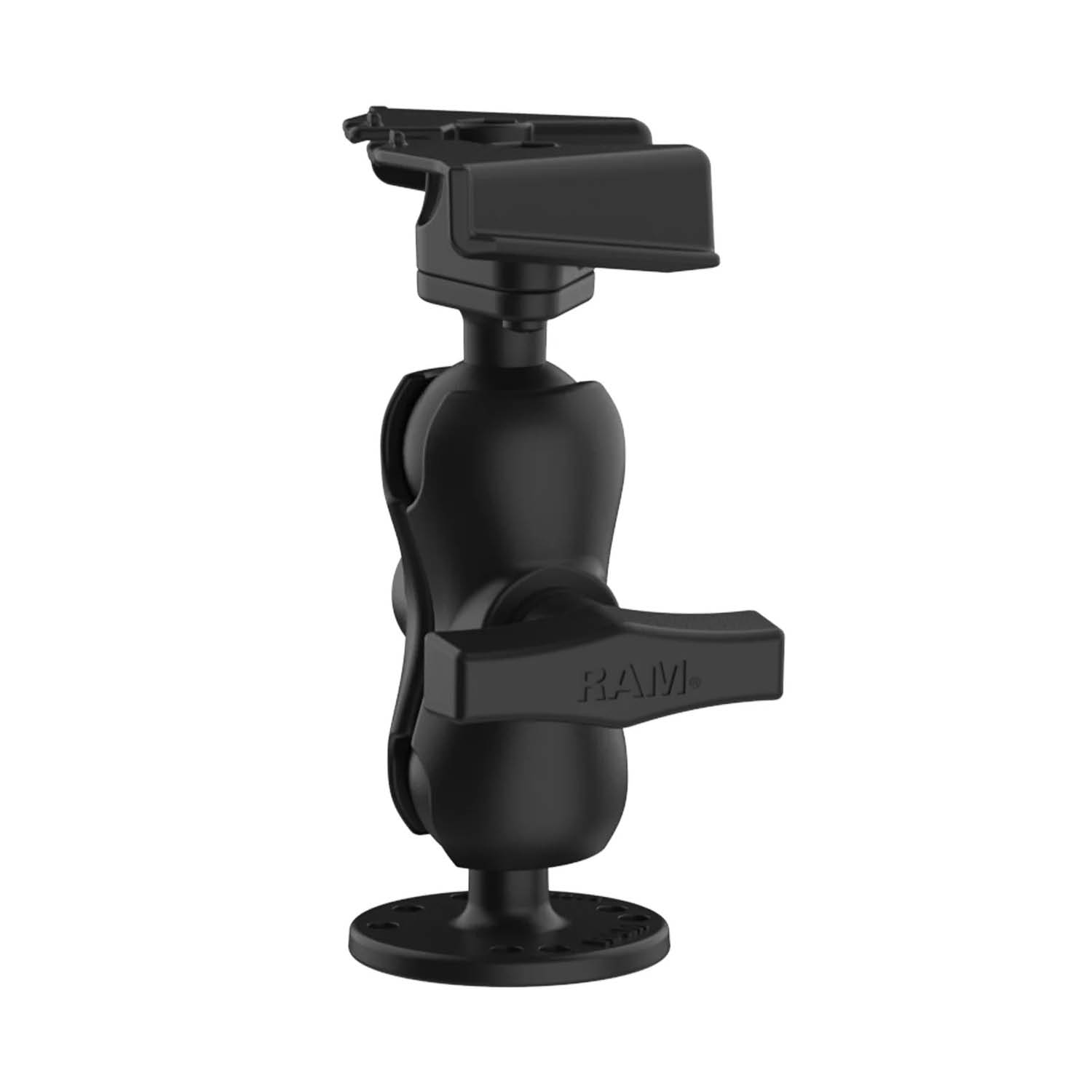 RAM Mounts Aufbauhalterung für Starlink Mini - C-Kugel (1,5 Zoll), kurzer Verbindungsarm, 4-Loch AMPS