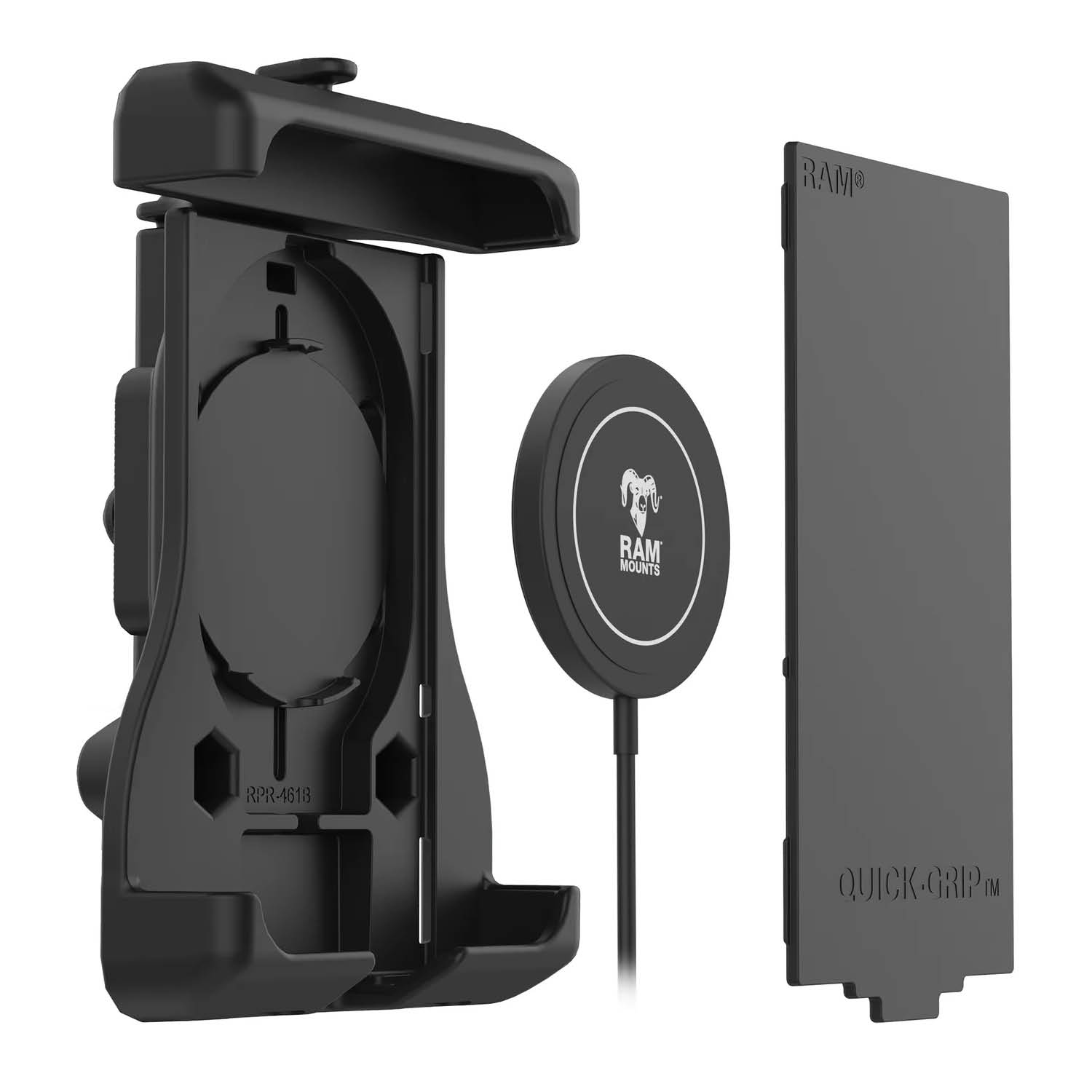 RAM Mounts Quick-Grip Universalhalterung für Apple iPhone 12 & 13 Serie - Mag-Safe Kompatible - 2-Loch AMPS - Schrauben-Set