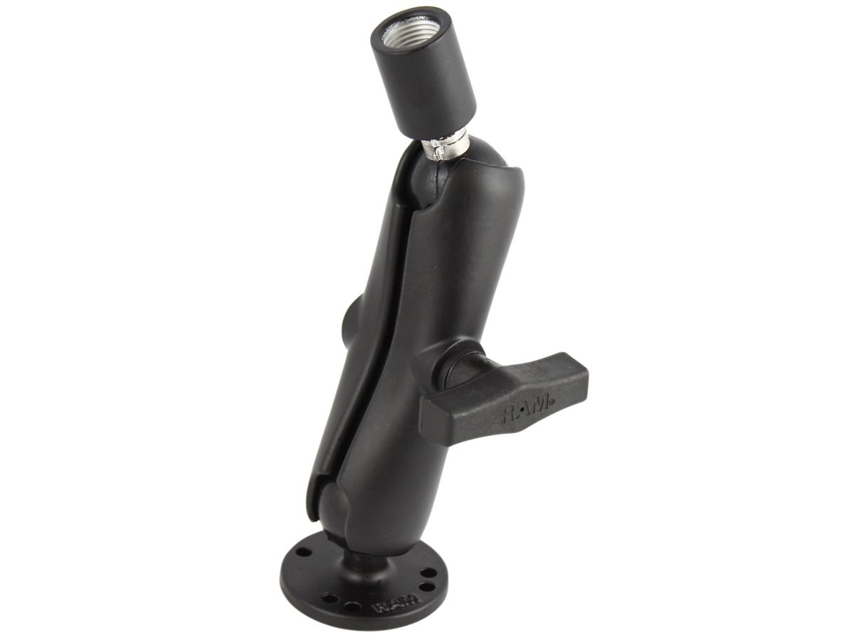 RAM Mounts Aufbau-Set - runde Basisplatte (AMPS), mittlerer Verbindungsarm, Kugel-Adapter mit 1/2" NPT-Innengewinde, C-Kugel (1,5 Zoll), im Polybeutel