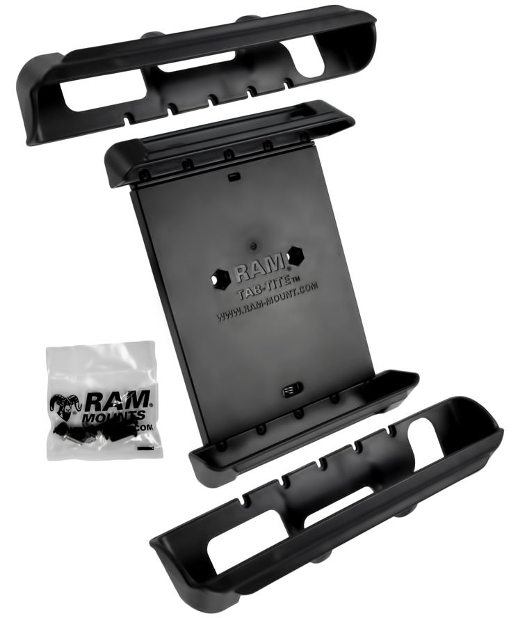 RAM Mounts Universal Tab-Tite Halteschale mit verschiedenen Endkappen (John Deere) - AMPS-Aufnahme, Schrauben-Set