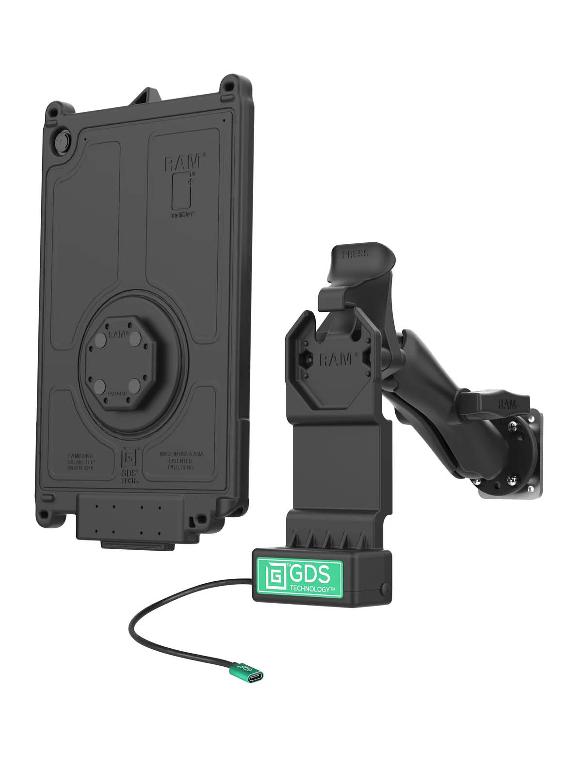 RAM Mounts GDS Uni-Conn Fahrzeug-Kit für Samsung Galaxy Tab A9+ - USB-C-Anschluss - C-Kugel (1,5 Zoll)