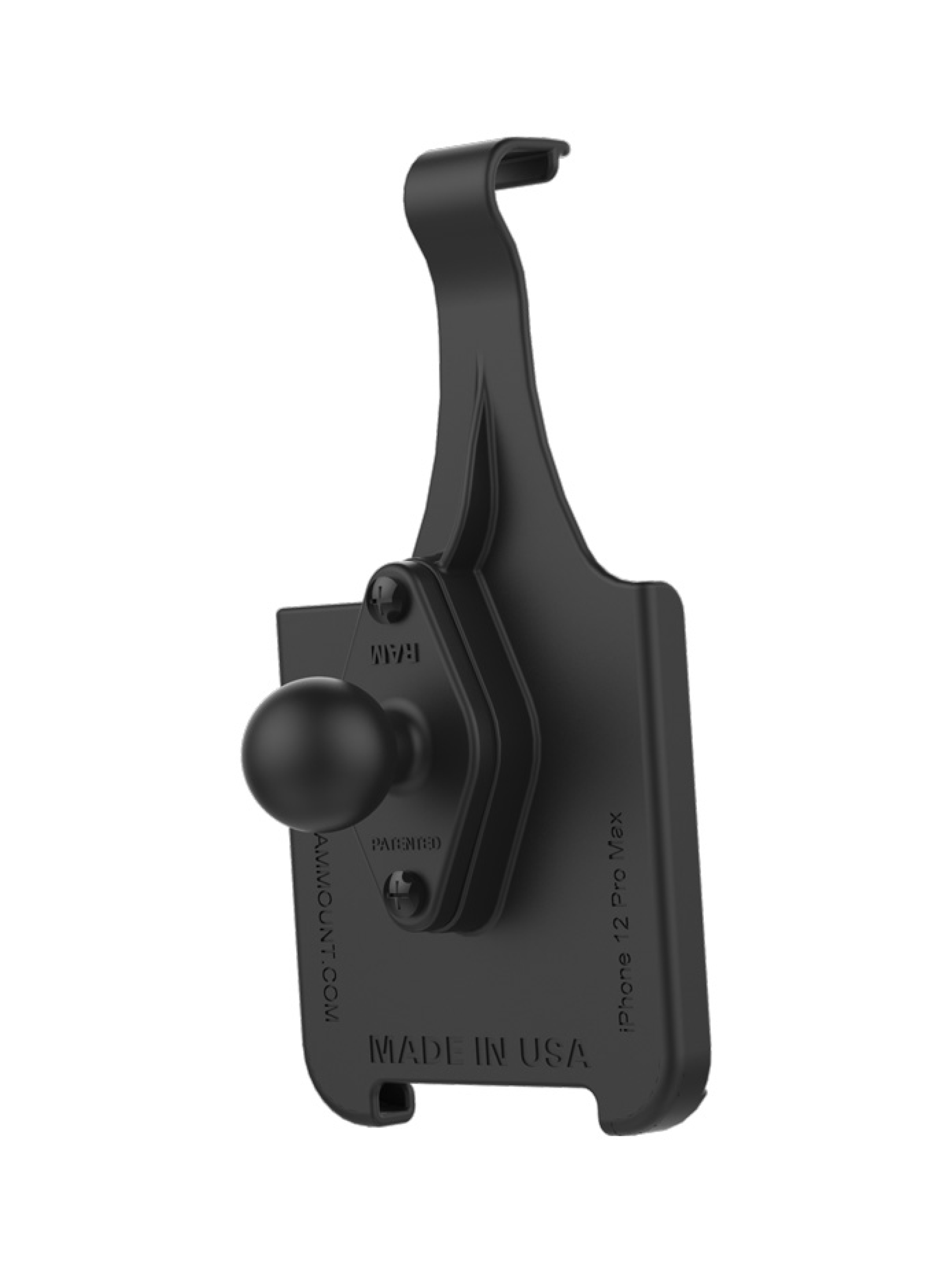 RAM Mounts EZ-Roll'r Form-Fit Halteschale für Apple iPhone 12 Pro Max & 13 Pro Max - Ohne Schutzhülle - Inkl. Diamond (Trapez) Basiskugel (B-Kugel)