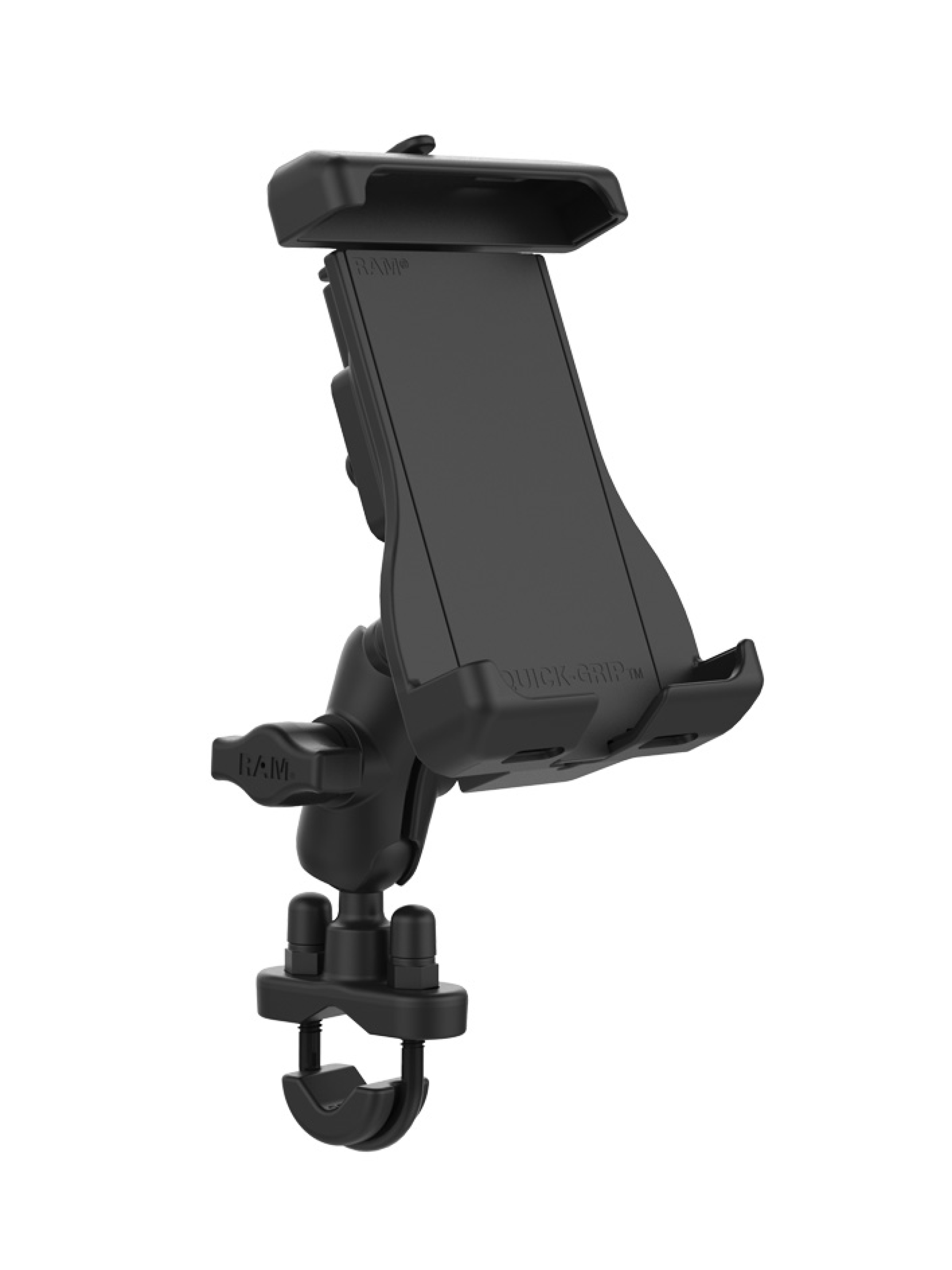 RAM Mounts Motorrad-Halterung mit Quick-Grip Halteschale für Apple MagSafe kompatible Smartphones - B-Kugel (1 Zoll)