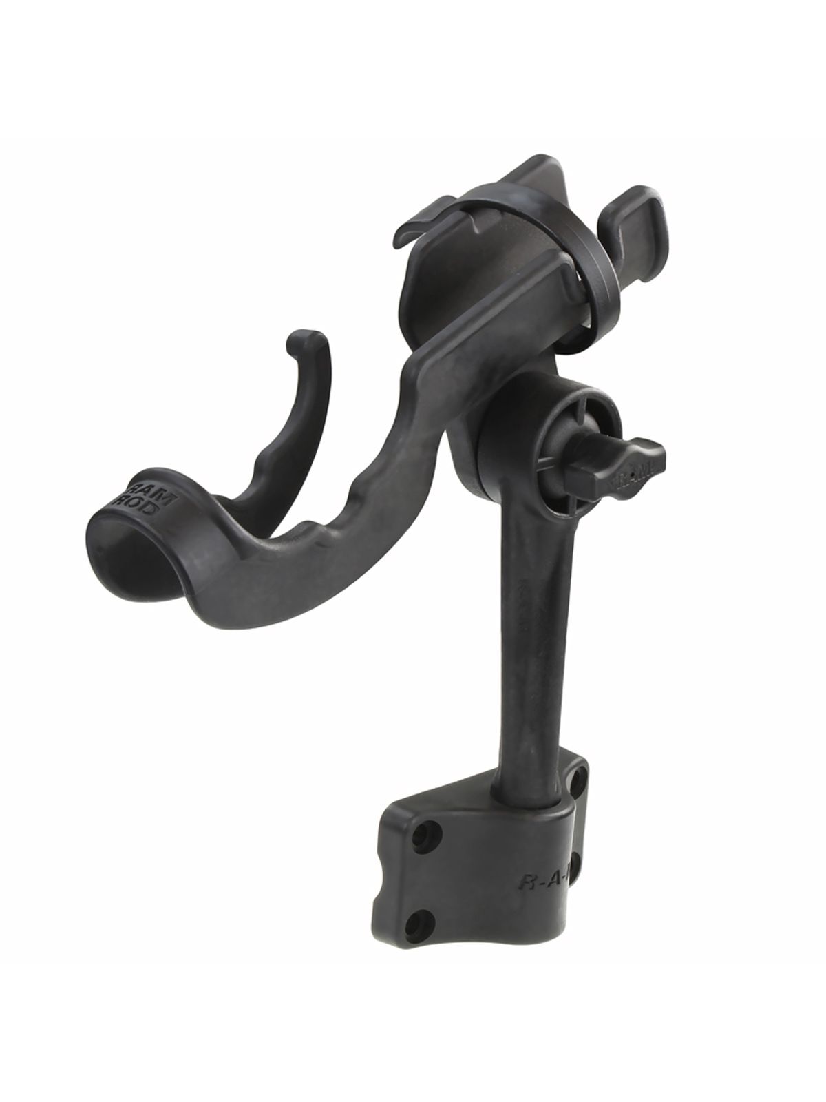 RAM Mounts Rod 2000 Angelrutenhalter mit Spline Post u. vertikaler Doppel-Bulkhead-Basis - mittlerer Spline Post Stift (ca. 150 mm), Ratchet-System, i