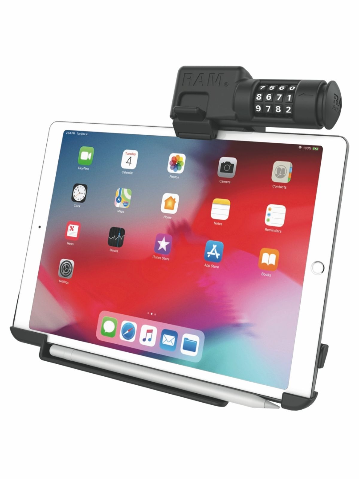 RAM Mounts EZ-Roll'r Form-Fit Halteschale (Zahlenschloss) für Apple iPad Pro 11" (1-4 Gen.), Air 4 & 5 - Ohne Schutzhülle