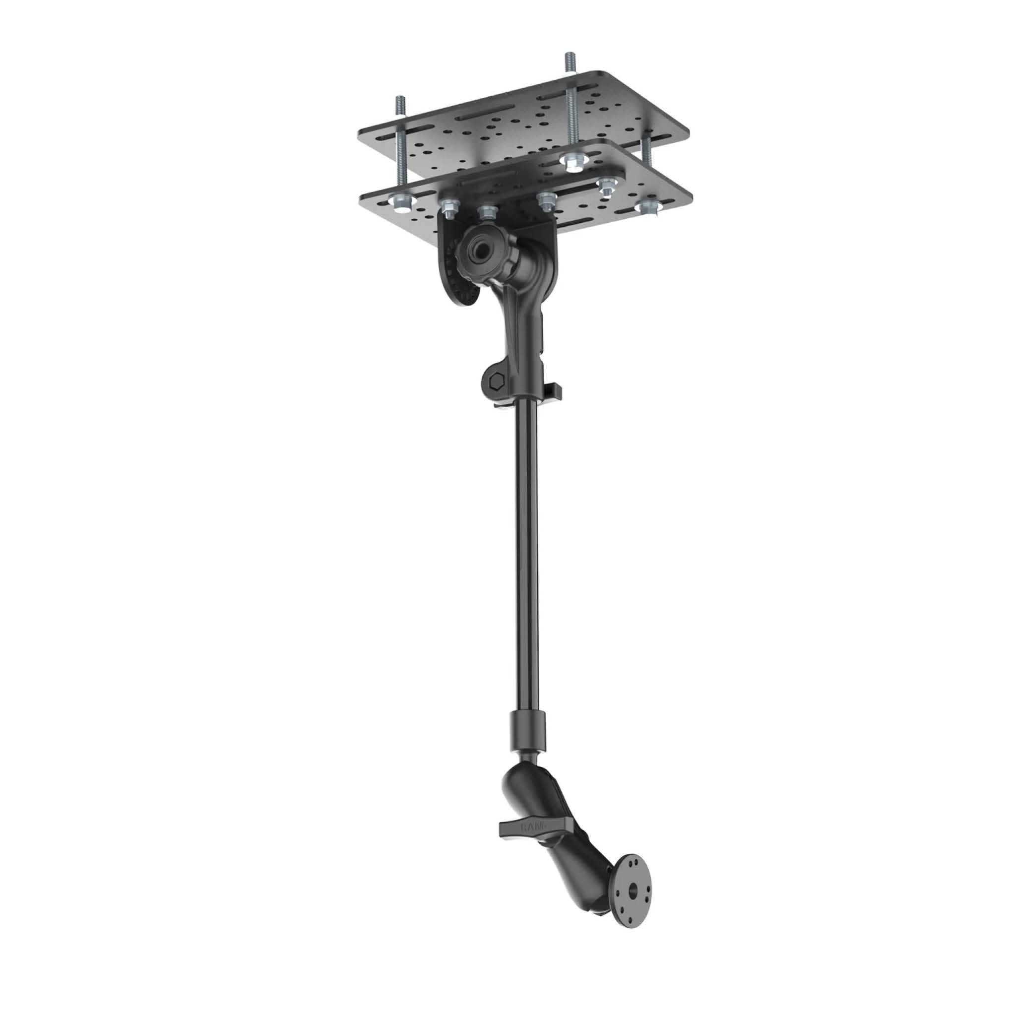 RAM Mounts Über-Kopf-Befestigung mit Pod HD Universal Tablethalterung - C-Kugel (1,5 Zoll), mittlerer Verbindungsarm, 4-Loch AMPS