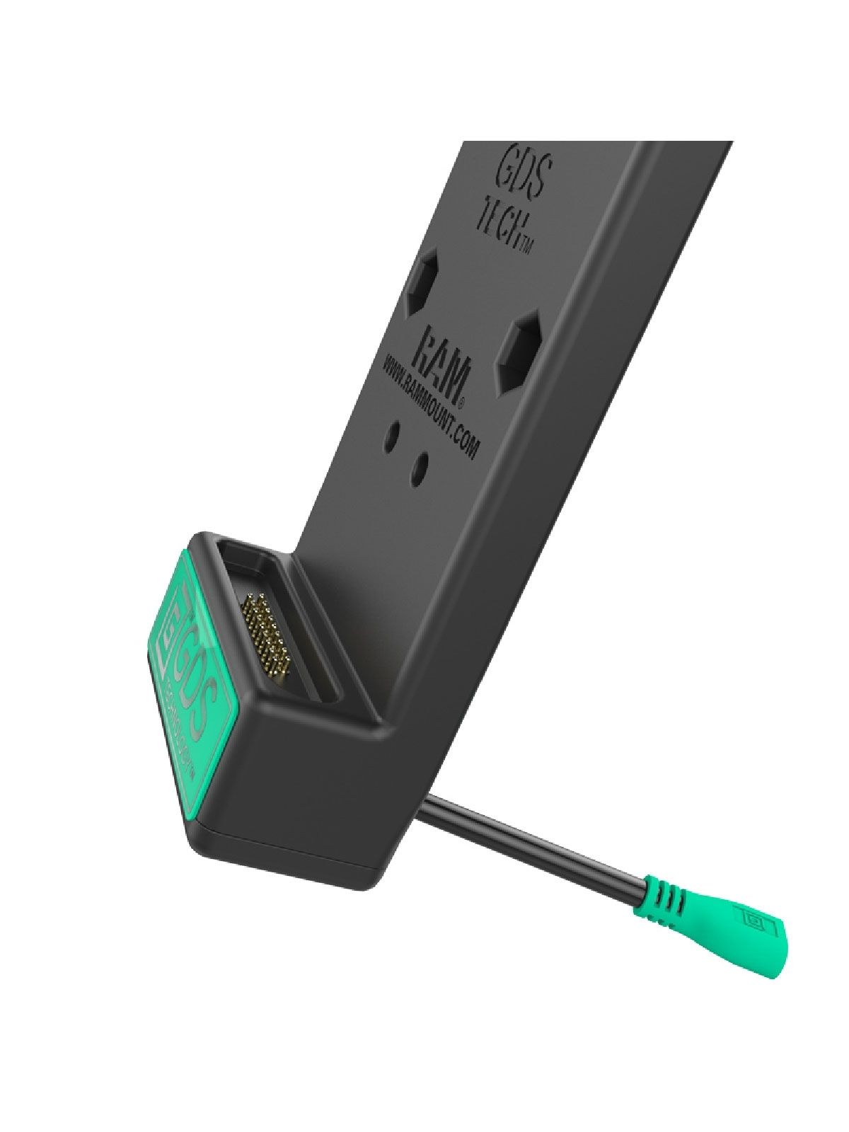 RAM Mounts GDS Dockingstation für Smartphones in IntelliSkin-Lade-/Schutzhüllen - 18-Pin Dock, USB-C, Diamond-Anbindung (Trapez)