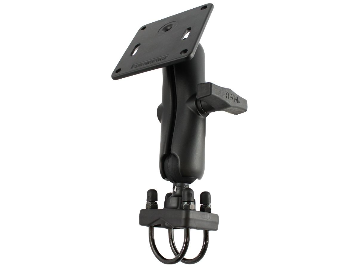 RAM Mounts Rohr-Set - Doppel-Rohrschelle, mittlerer Verbindungsarm, VESA-Platte (75 x 75 mm), C-Kugel (1,5 Zoll), im Polybeutel