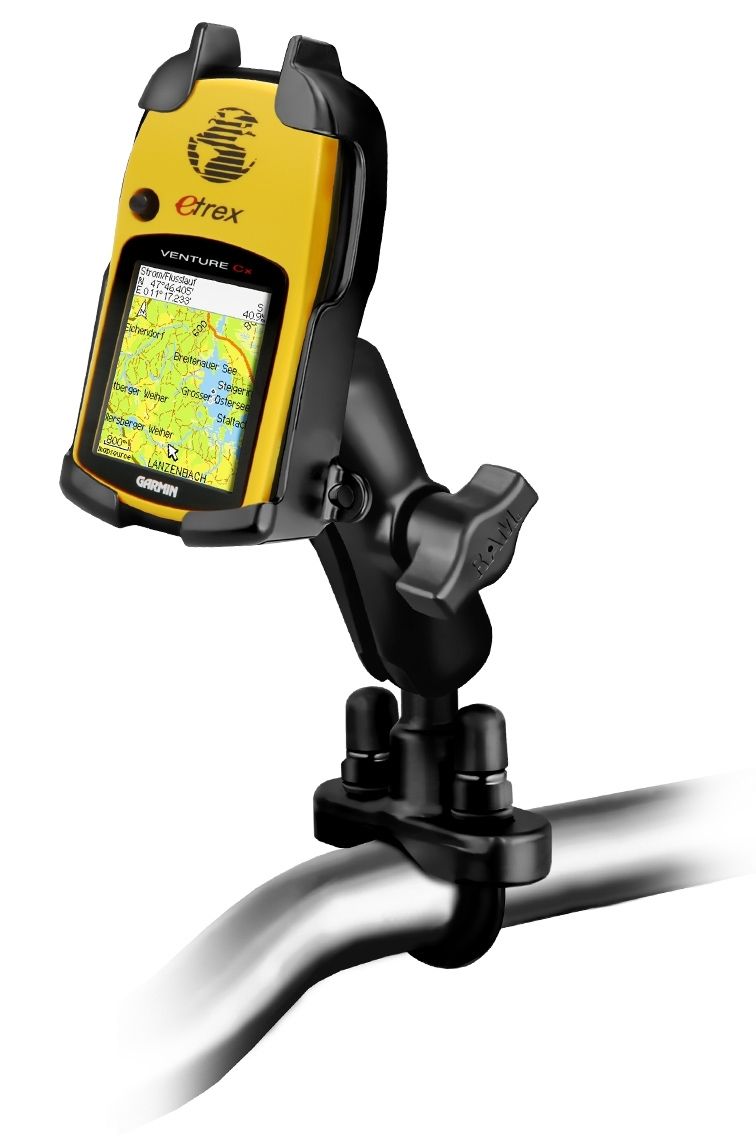 RAM Mounts Lenker-Halterung Garmin eTrex Color Geräte - B-Kugel (1 Zoll), Rohr-Klemme, mittlerer Verbindungsarm
